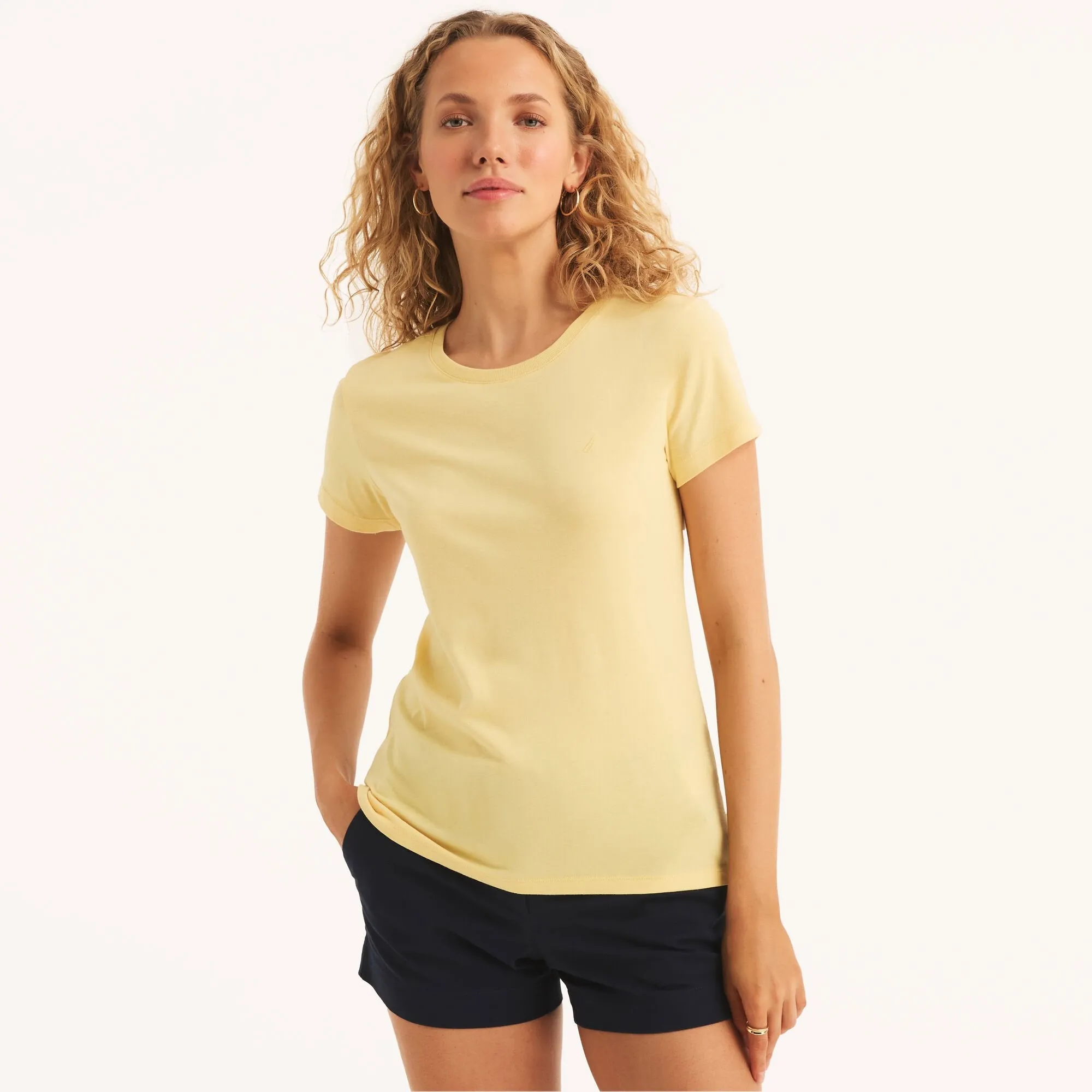 Nautica Womens Sustainably Crafted Solid Crewneck T-Shirt