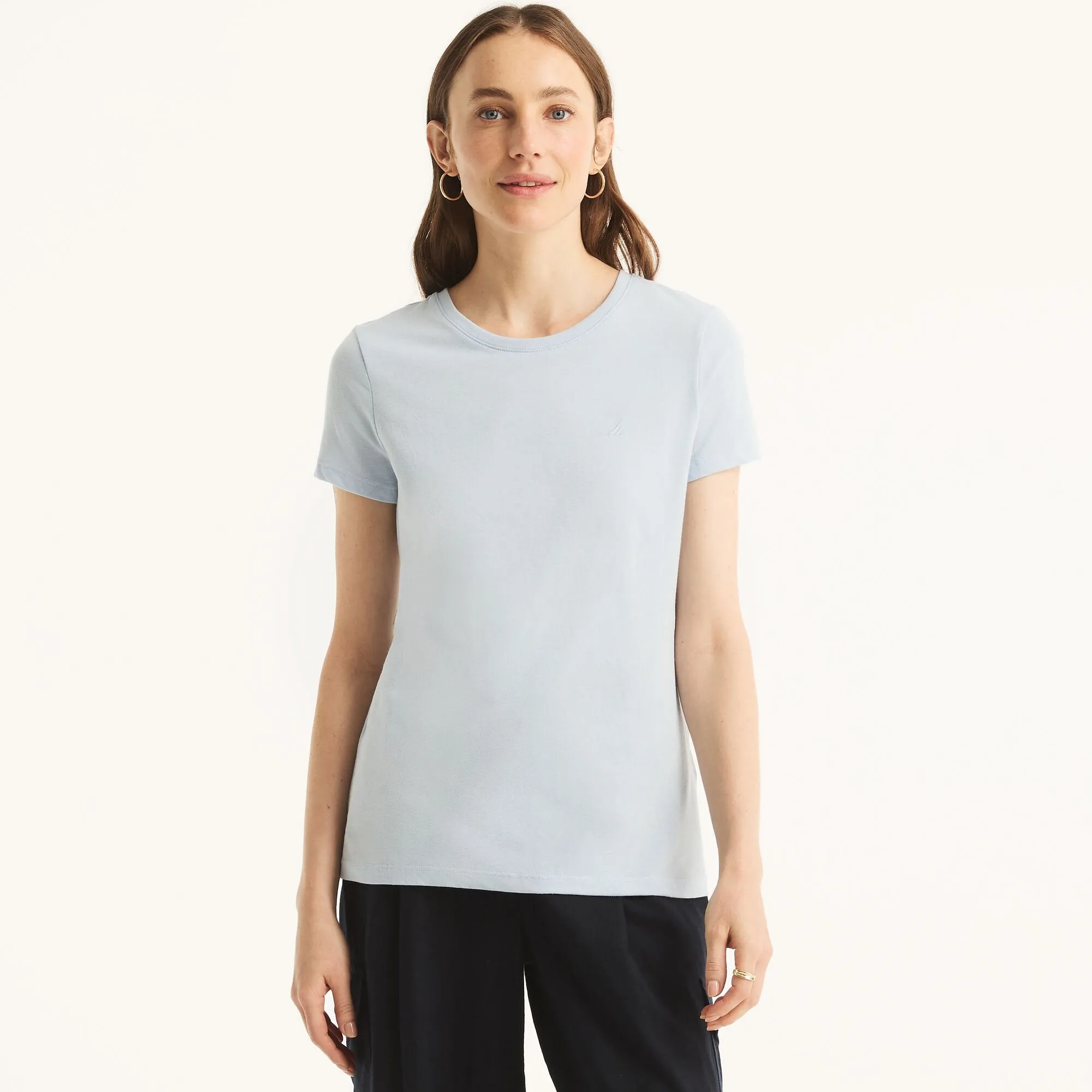 Nautica Womens Sustainably Crafted Solid Crewneck T-Shirt