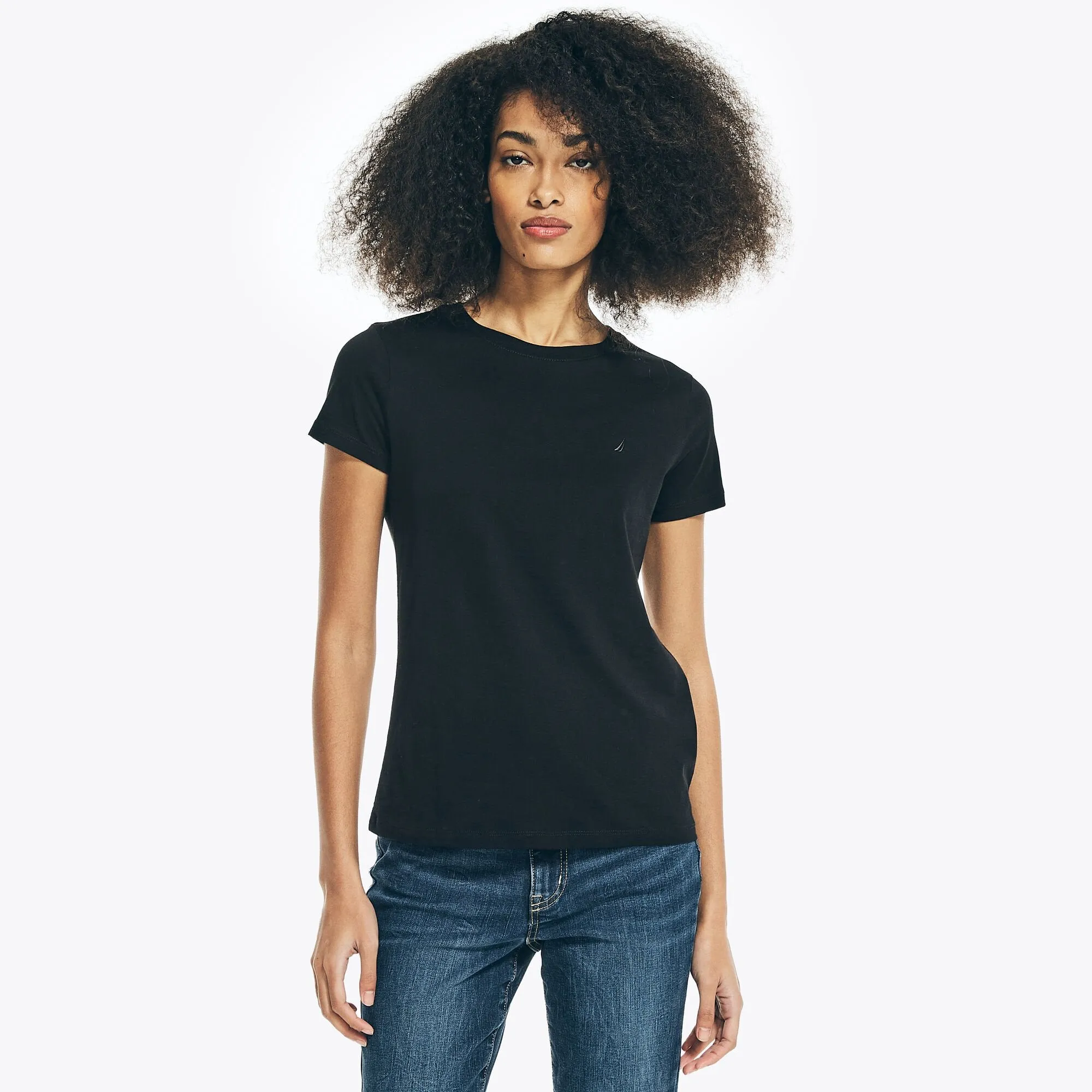 Nautica Womens Sustainably Crafted Solid Crewneck T-Shirt