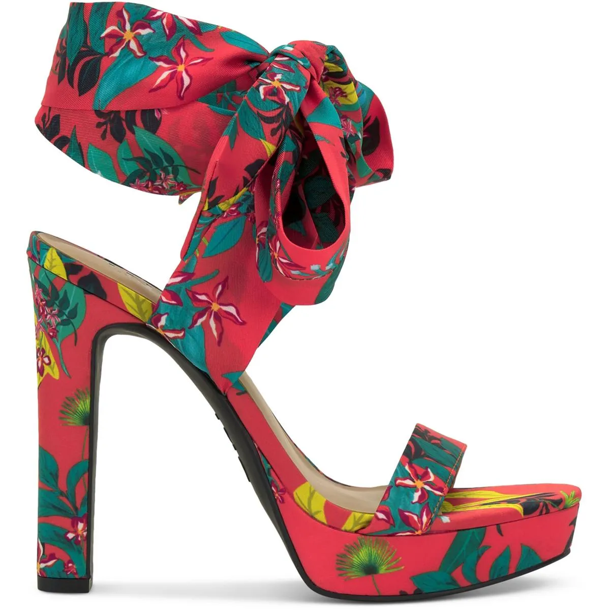 Noyar Womens Satin Ankle Tie Platform Sandals