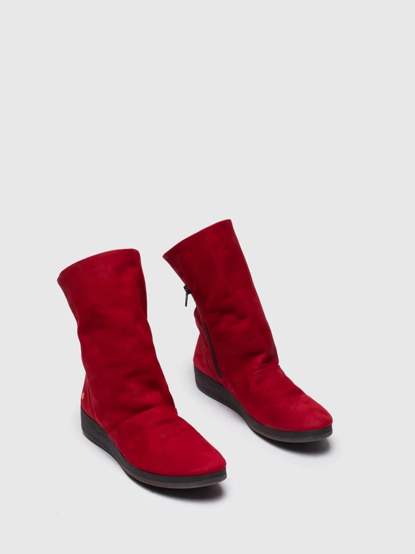 Red Wedge Ankle Boots