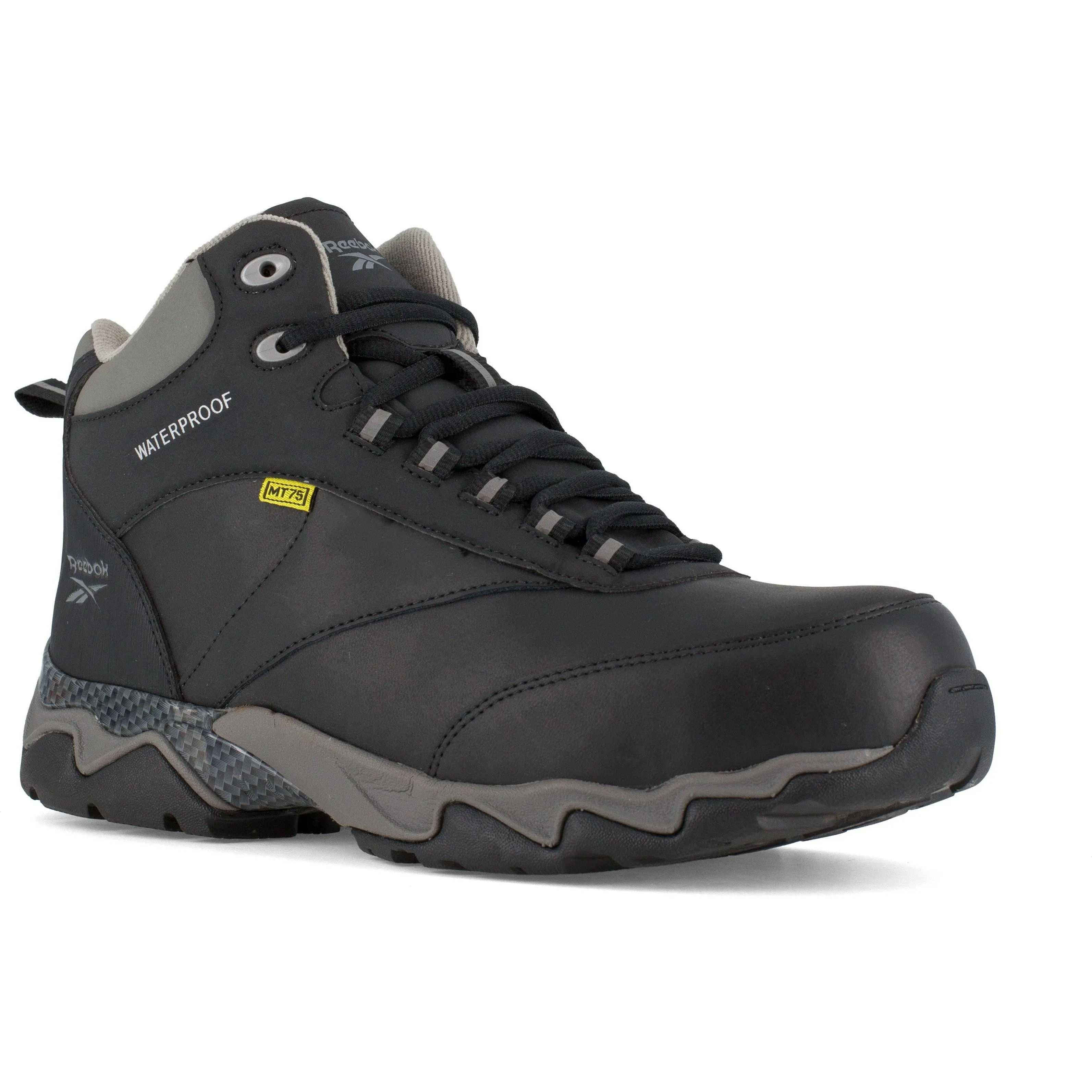 Reebok Men's Beamer Composite Toe Waterproof Athletic Work Boot- Black- RB1067