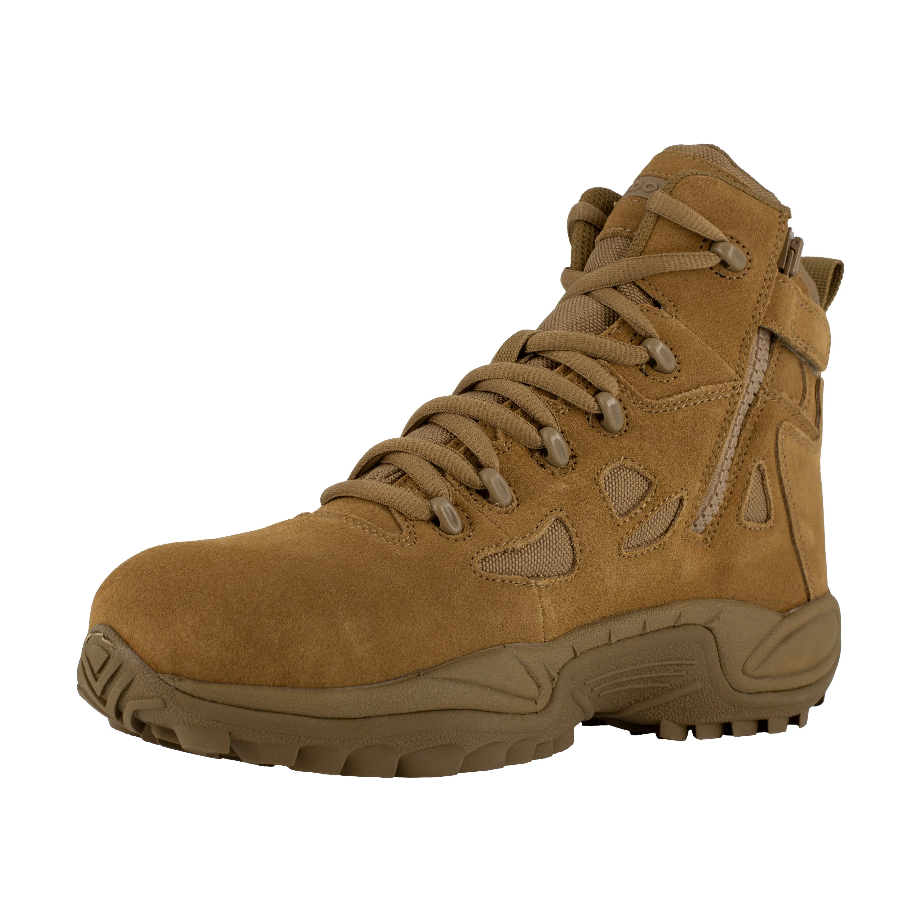 Reebok Men's Rapid Response RB 6" Composite Toe Side Zipper Stealth Duty Work Boot - Coyote - RB8650