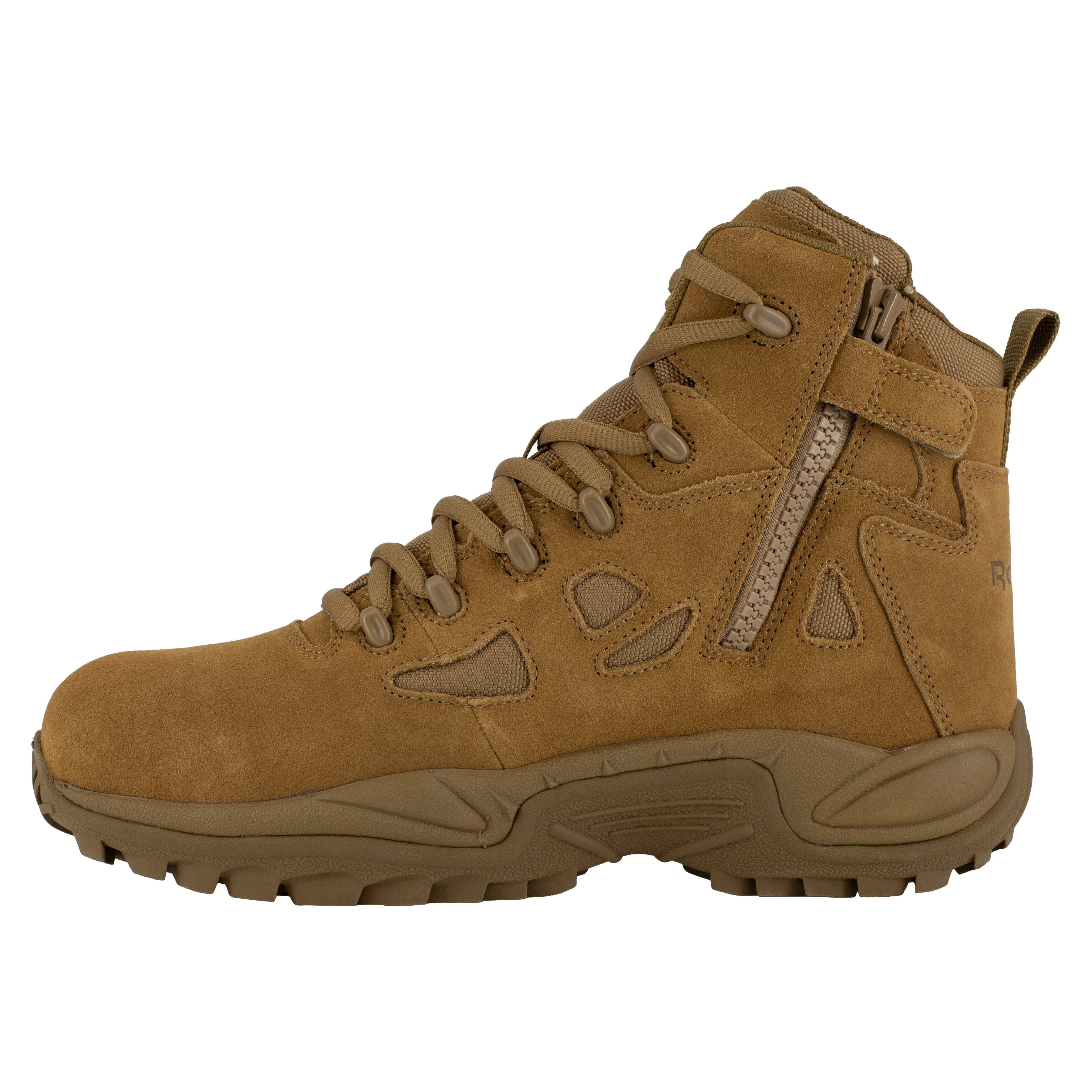 Reebok Men's Rapid Response RB 6" Composite Toe Side Zipper Stealth Duty Work Boot - Coyote - RB8650