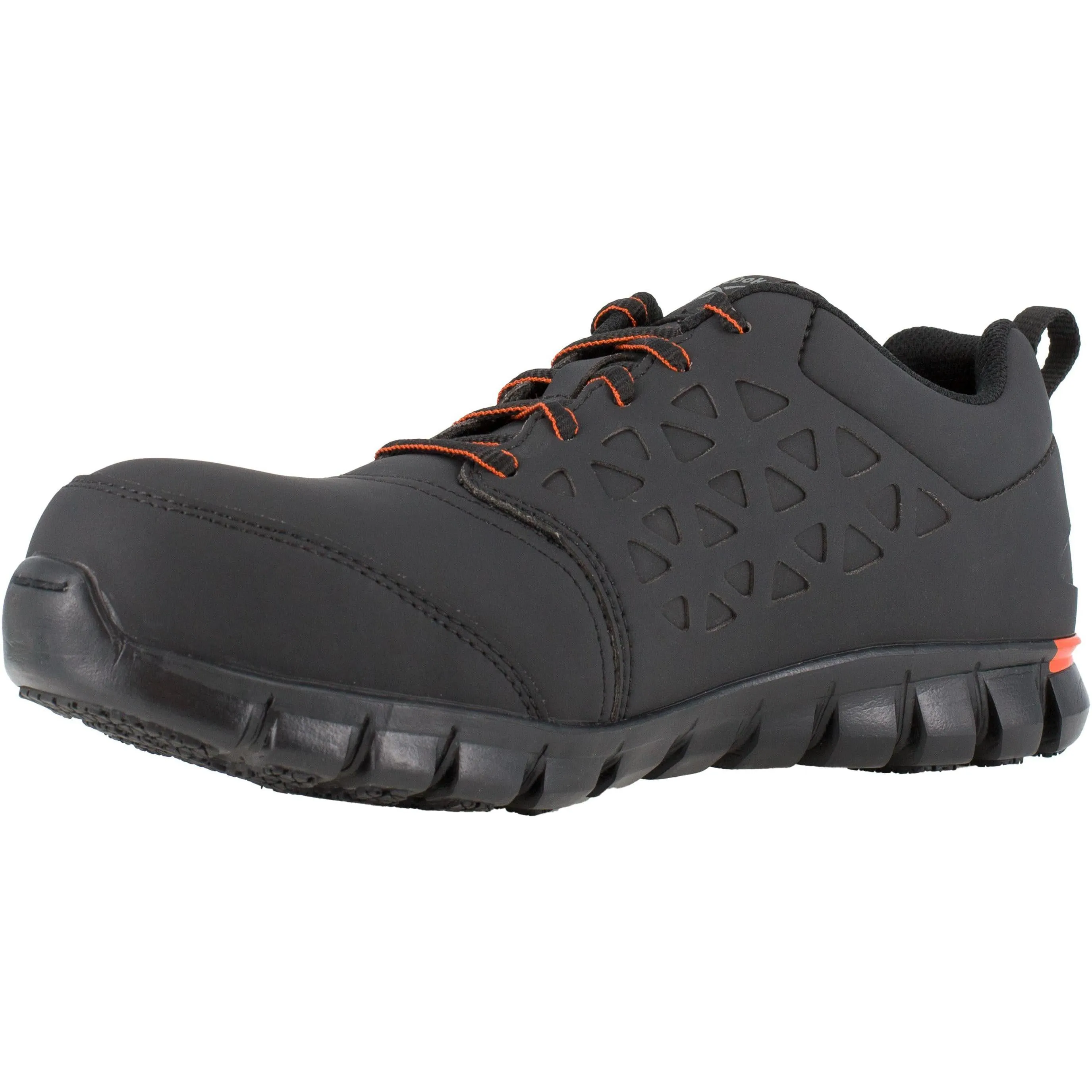 Reebok Men's Sublite Cushion Composite Toe Athletic Work Shoe- Black- RB4050