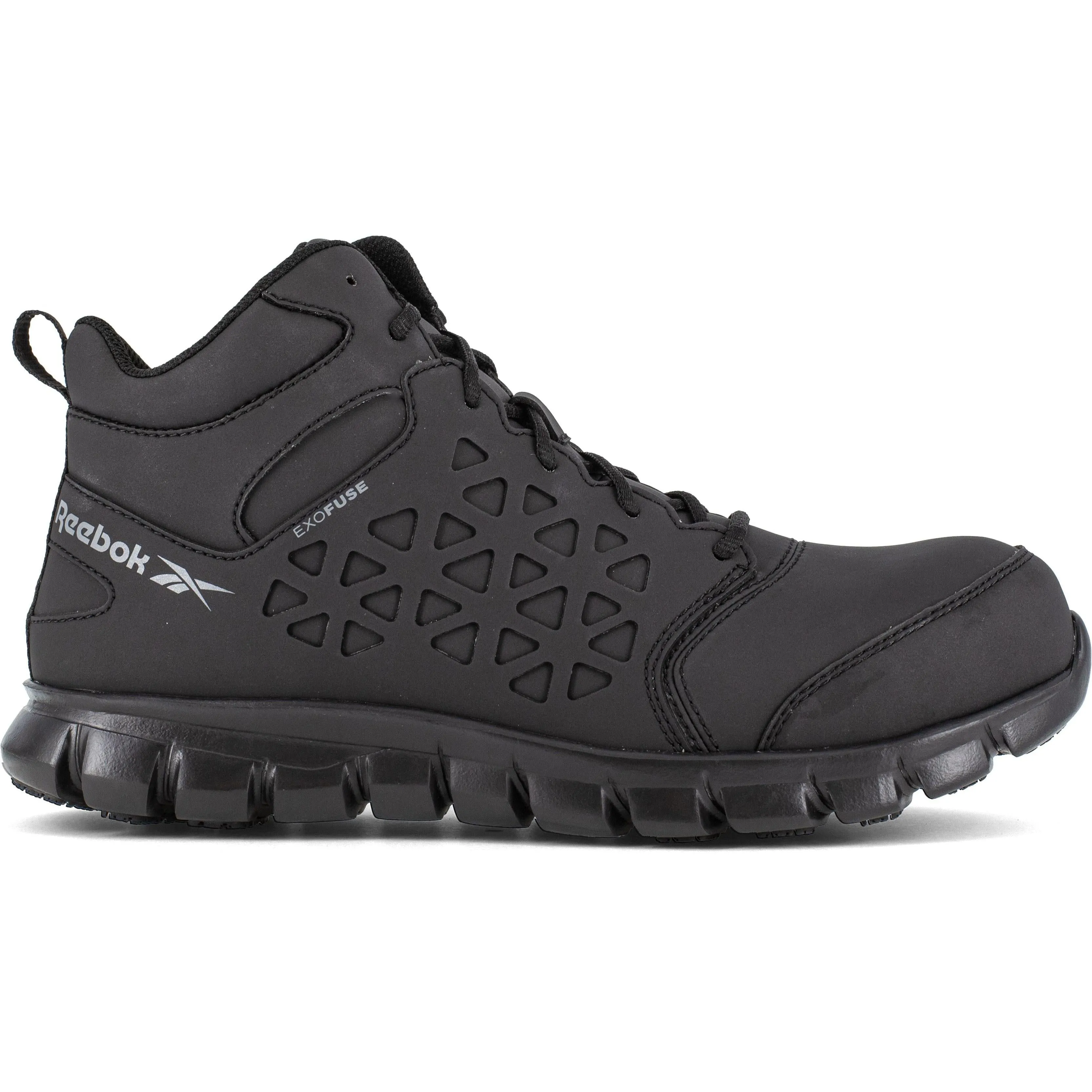 Reebok Men's Sublite Cushion Composite Toe Mid Cut Athletic Work Shoe- Black- RB4059