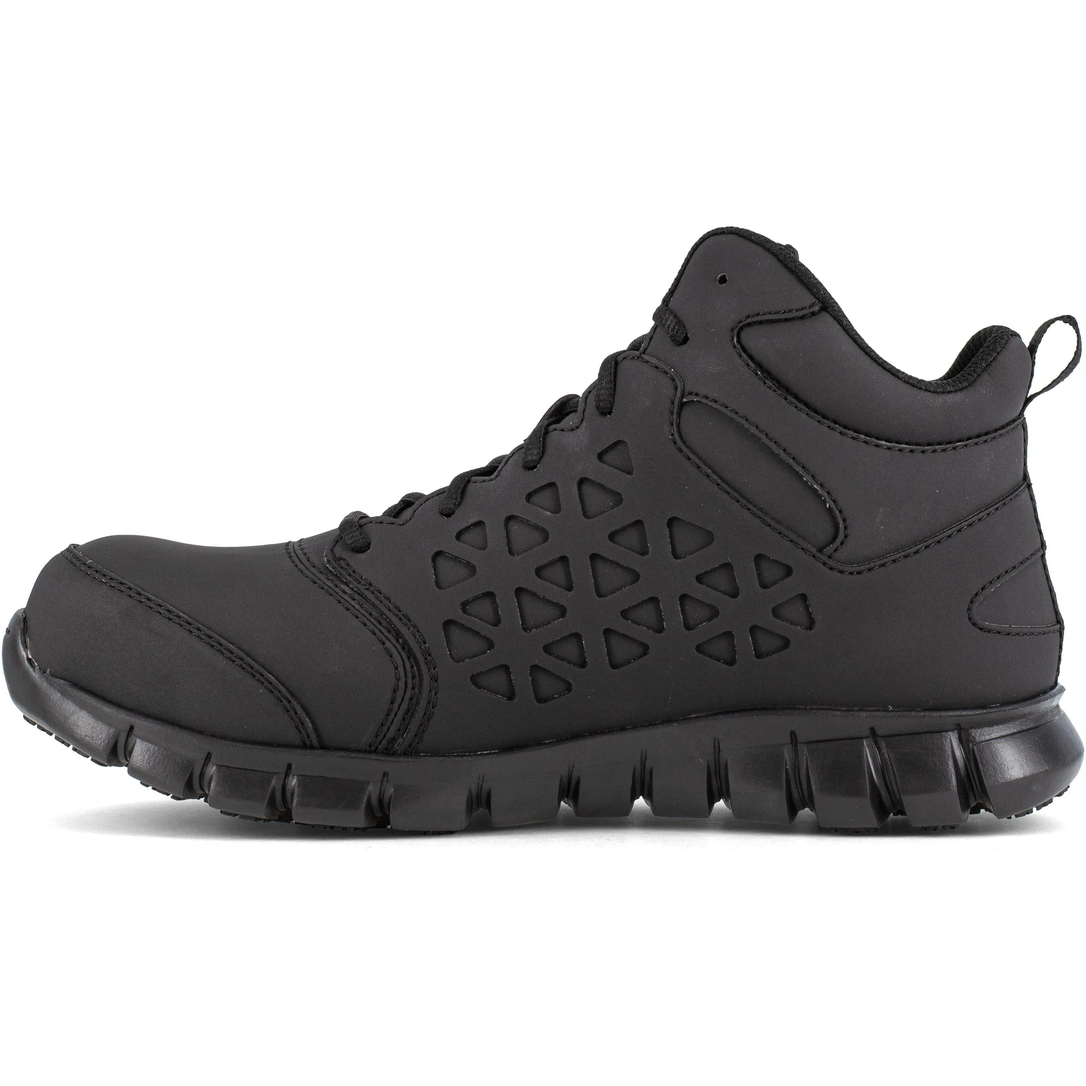 Reebok Men's Sublite Cushion Composite Toe Mid Cut Athletic Work Shoe- Black- RB4059
