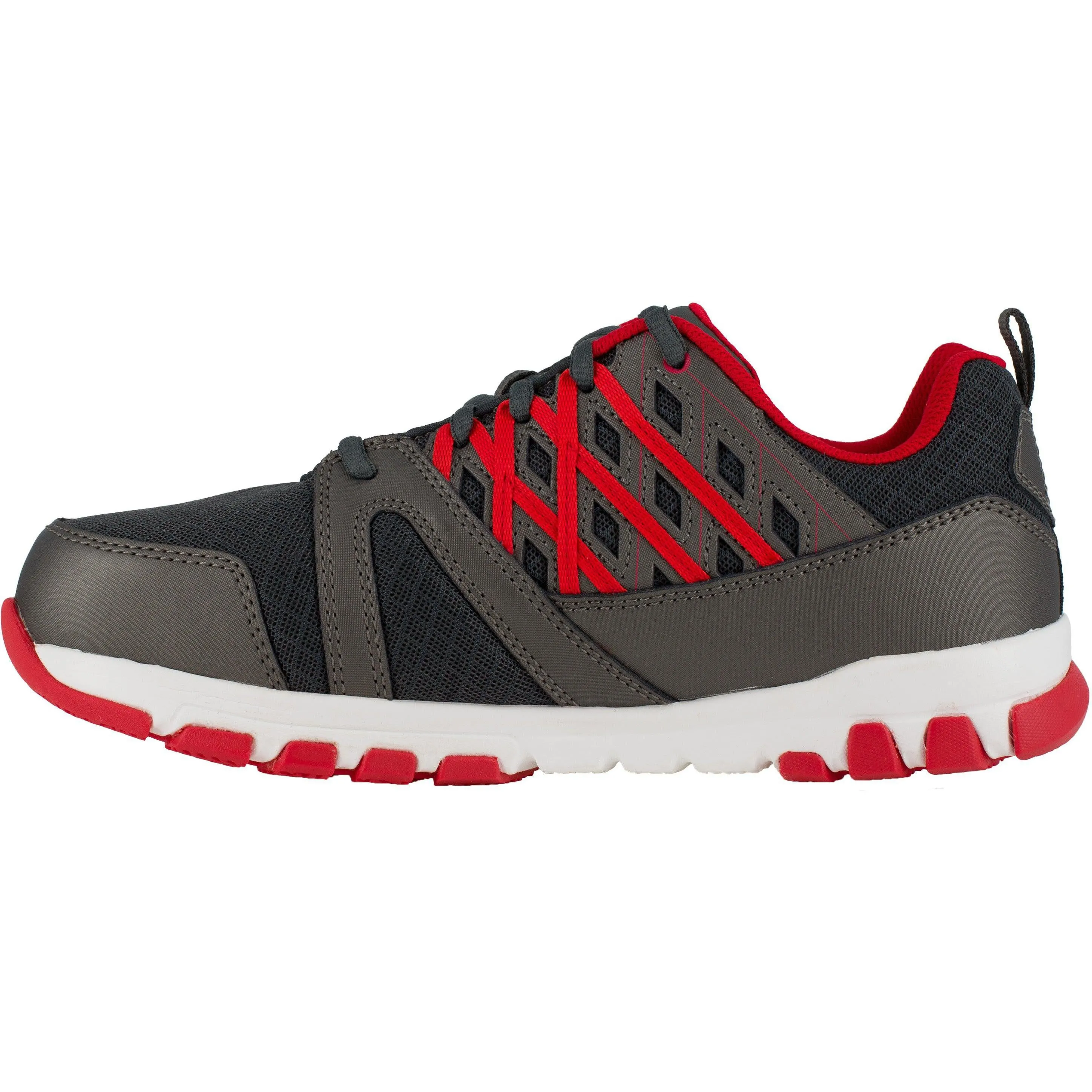 Reebok Men's Sublite Steel Toe Athletic Work Shoe - Grey/Red - RB4005