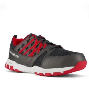 Reebok Men's Sublite Steel Toe Athletic Work Shoe - Grey/Red - RB4005
