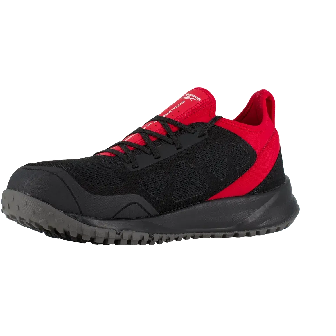 Reebok Men's Trail Running Oxford Steel Toe Terrain Work Shoe- Red- RB4093