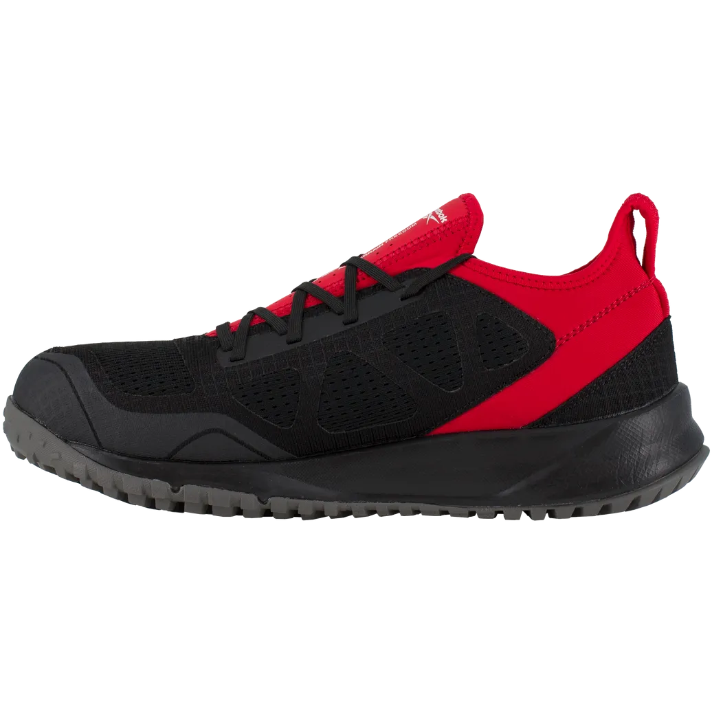 Reebok Men's Trail Running Oxford Steel Toe Terrain Work Shoe- Red- RB4093
