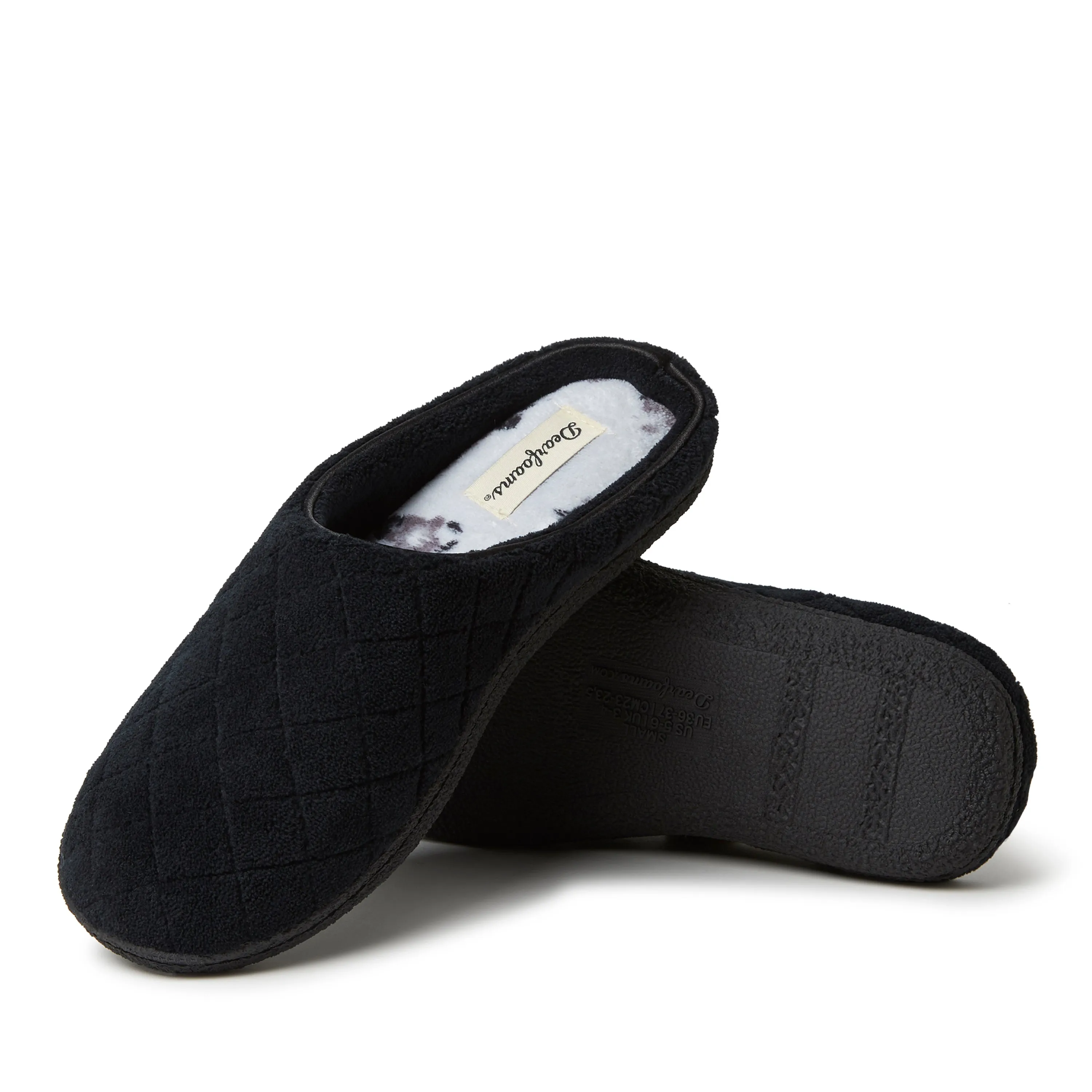 Reformation Dearfoams Womens Leslie Quilted Microfiber Terry Memory Foam Clog Slipper