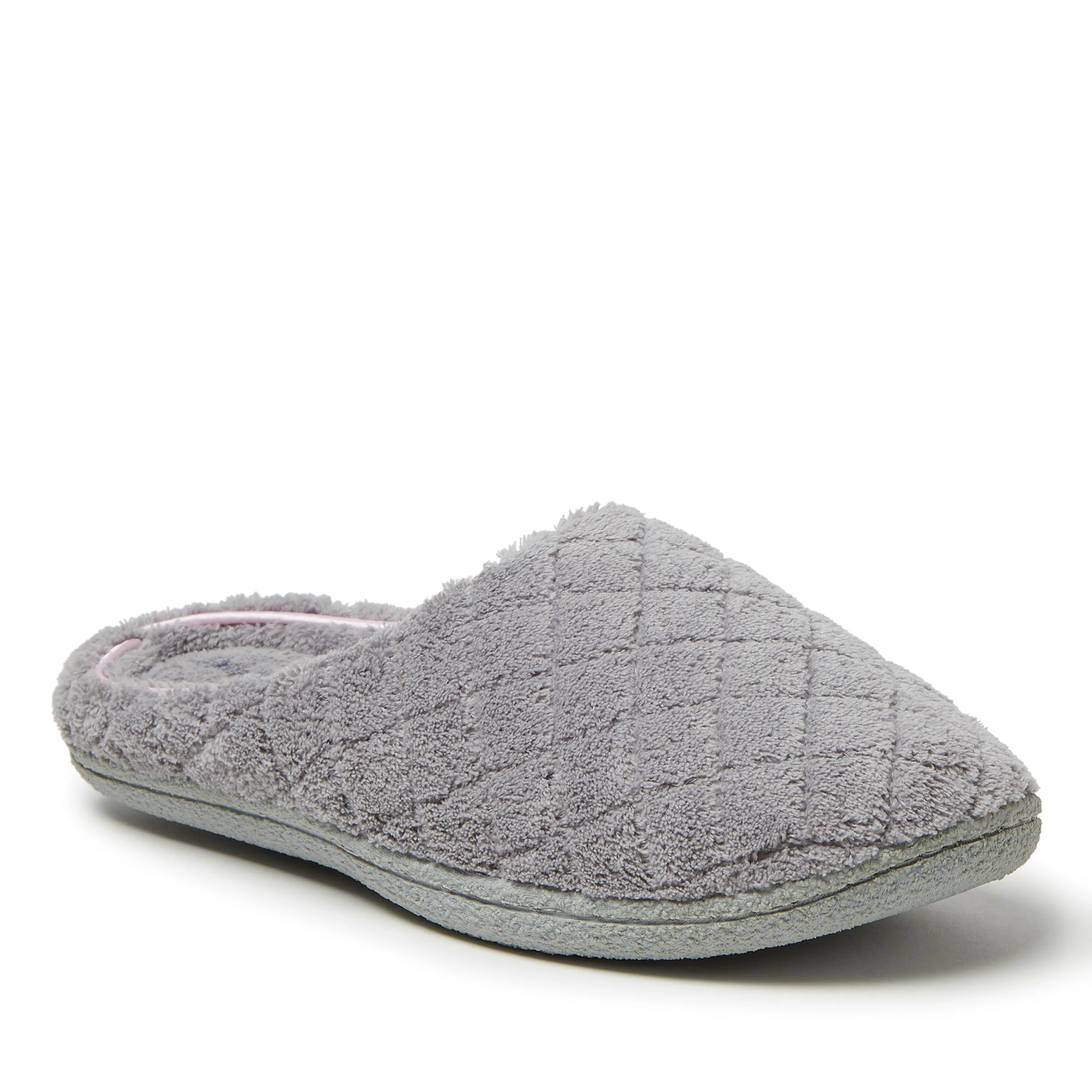 Reformation Dearfoams Womens Leslie Quilted Microfiber Terry Memory Foam Clog Slipper