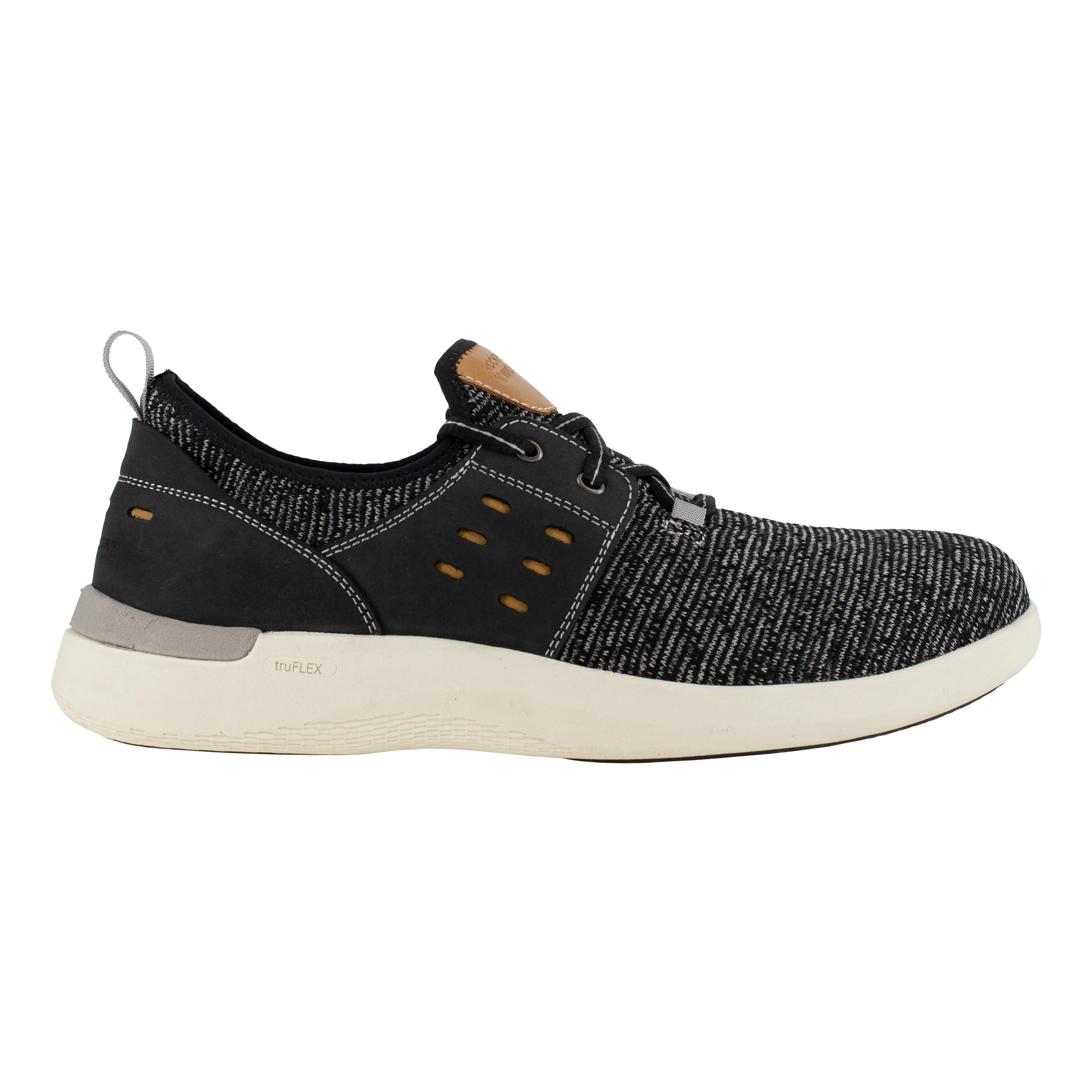 Rockport Men's TruFlex Composite Toe  Two Eye Tie Sneaker Work Shoe - Black - RK4689