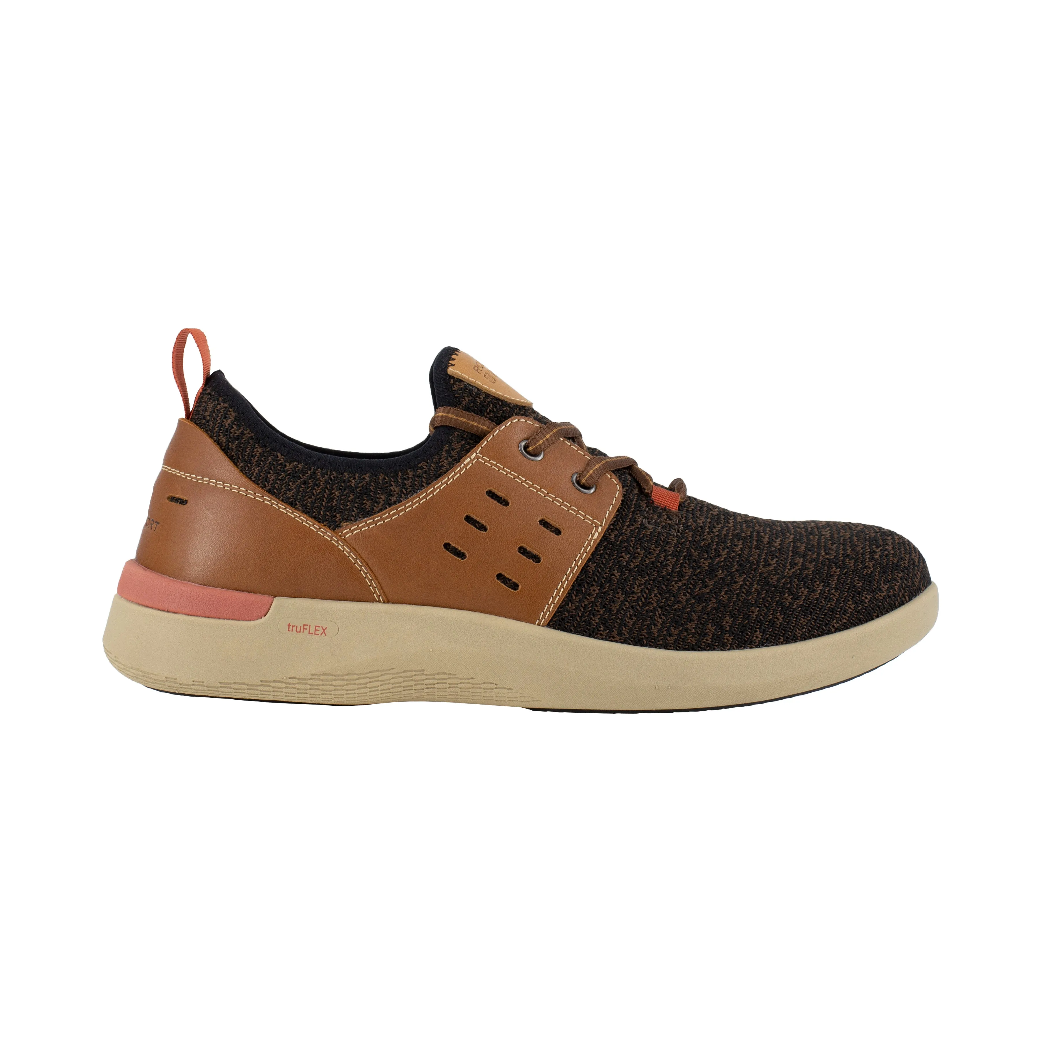 Rockport Men's TruFlex Composite Toe Two Eye Tie Sneaker Work Shoe - Brown - RK4690