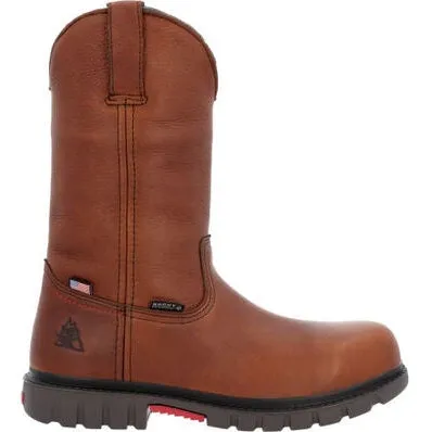Rocky Worksmart Boots Waterproof 11" Composite Toe Pull On Work Boot - Brown - RKK0402
