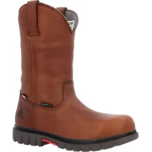 Rocky Worksmart Boots Waterproof 11" Composite Toe Pull On Work Boot - Brown - RKK0402