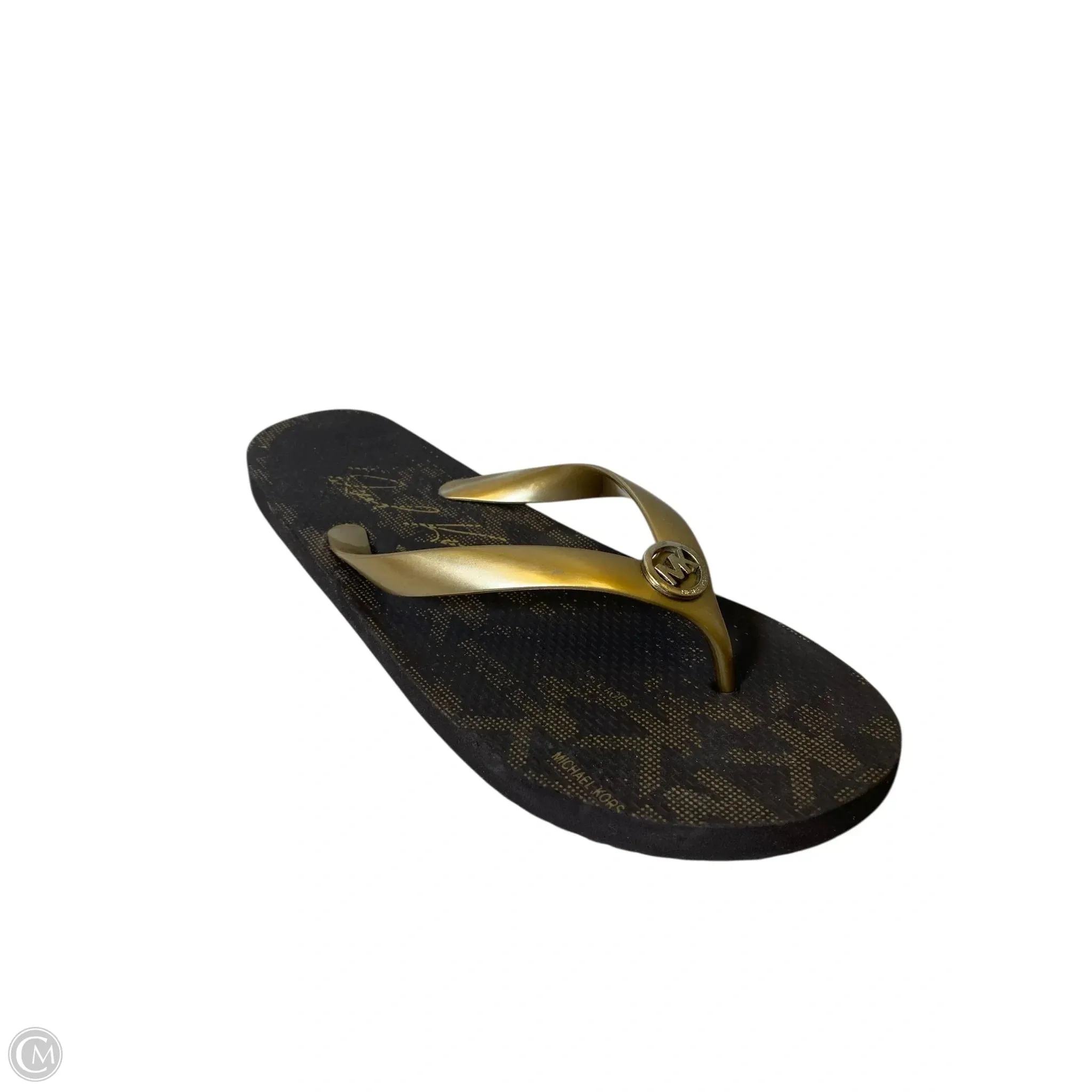 Sandals Designer By Michael Kors In Brown & Gold, Size: 10
