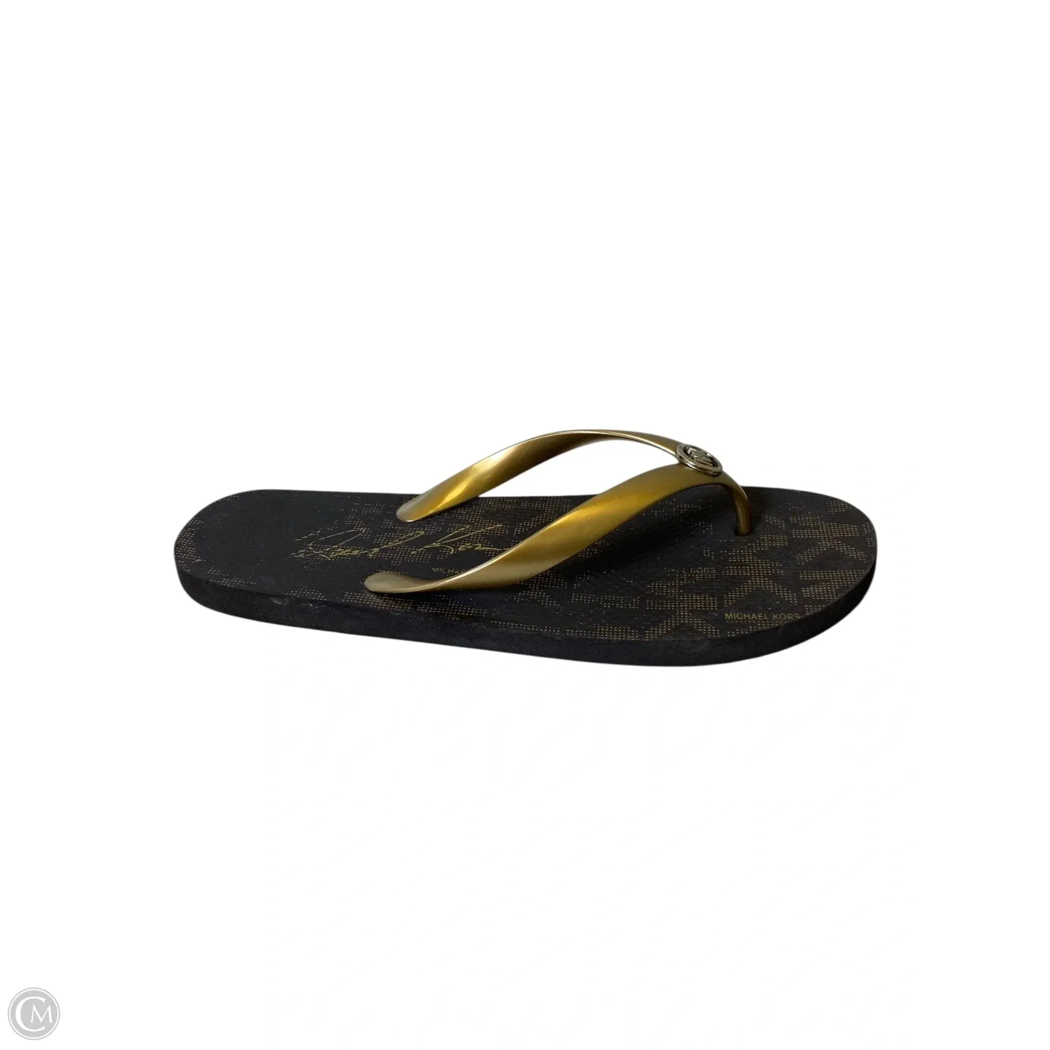 Sandals Designer By Michael Kors In Brown & Gold, Size: 10