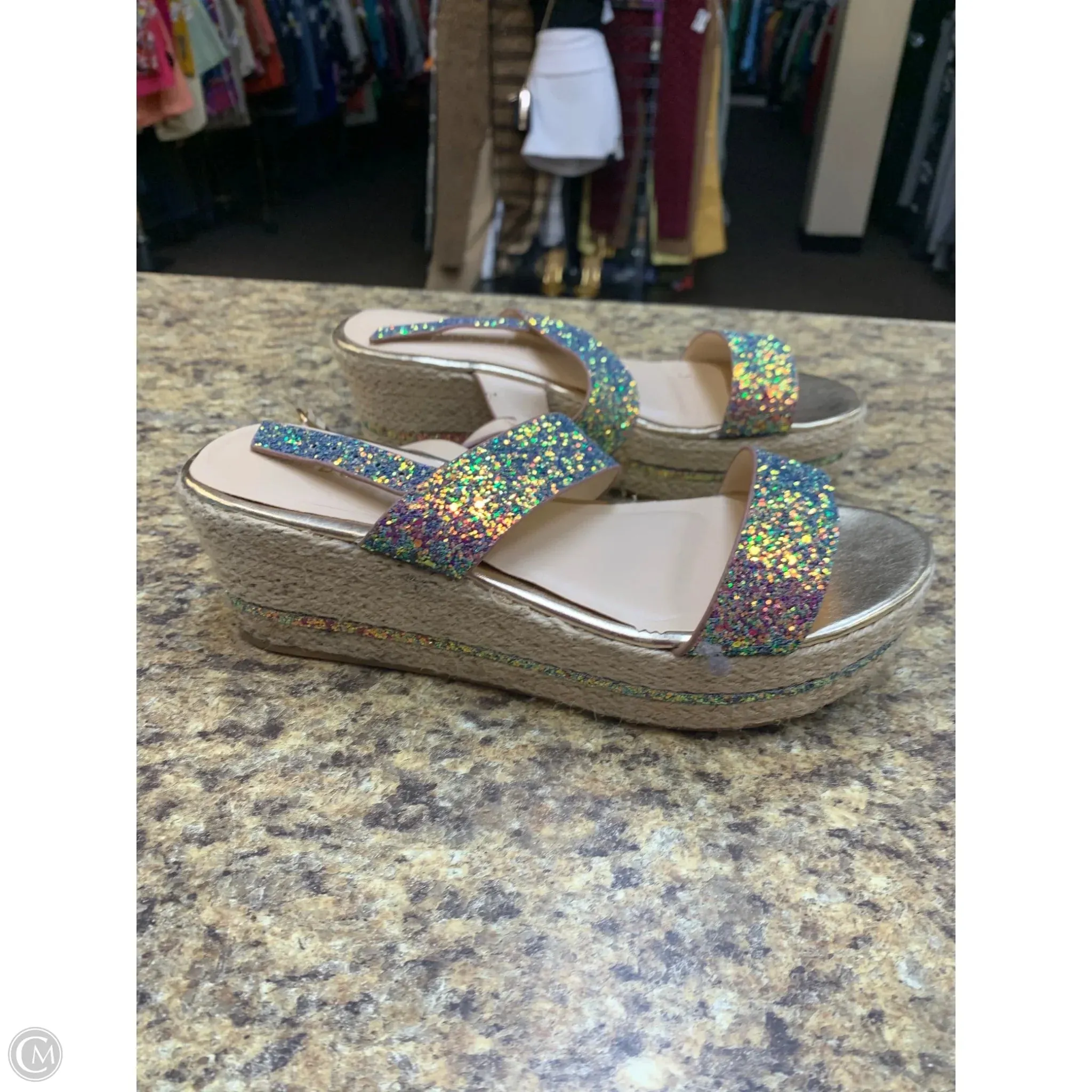 Sandals Heels Block By Bamboo In Multi-colored, Size: 8