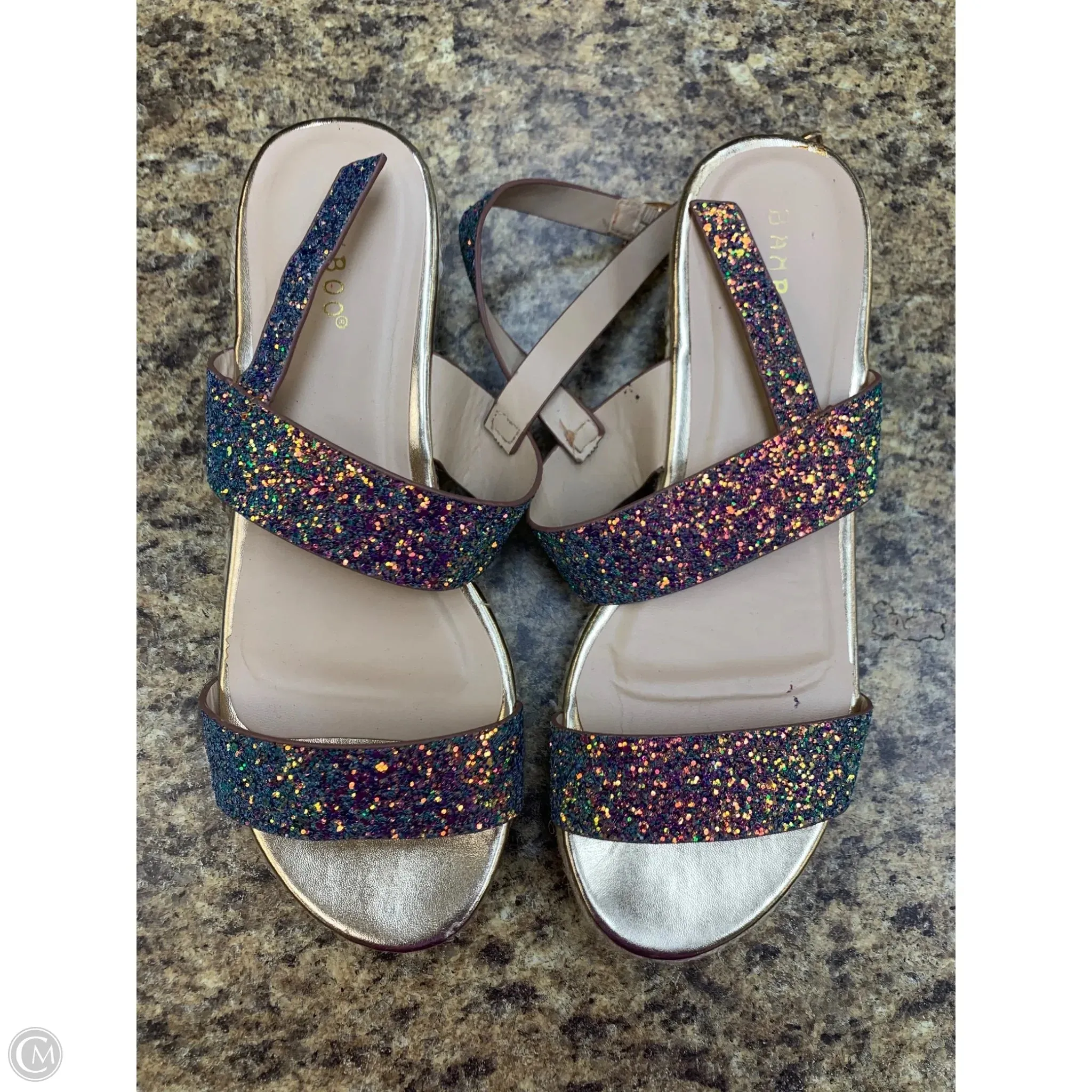 Sandals Heels Block By Bamboo In Multi-colored, Size: 8
