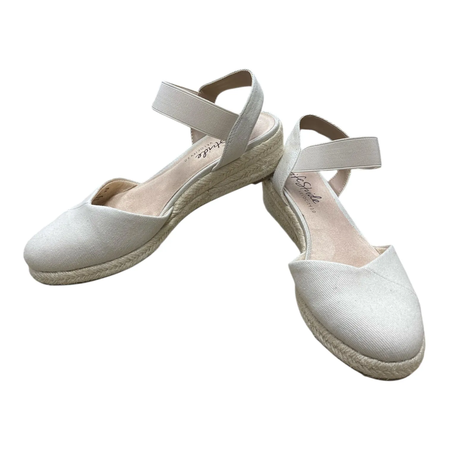Sandals Heels Platform By Life Stride In Beige, Size:7.5