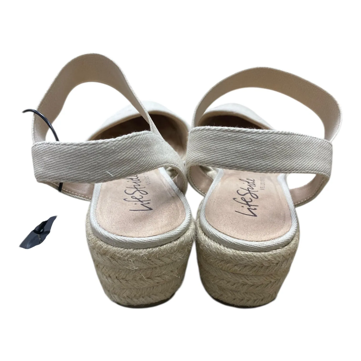 Sandals Heels Platform By Life Stride In Beige, Size:7.5