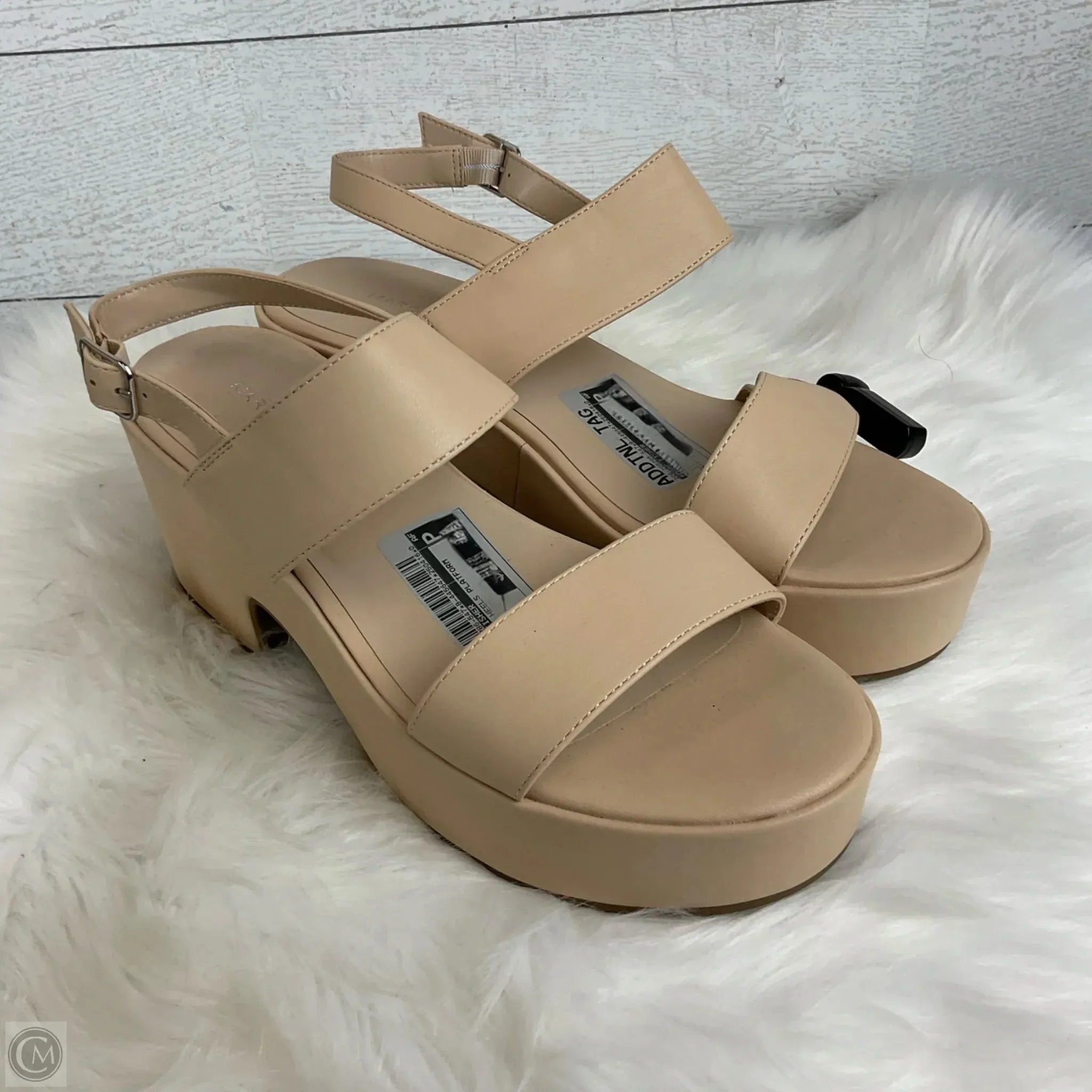 Sandals Heels Platform By Marc Fisher In Cream, Size: 11