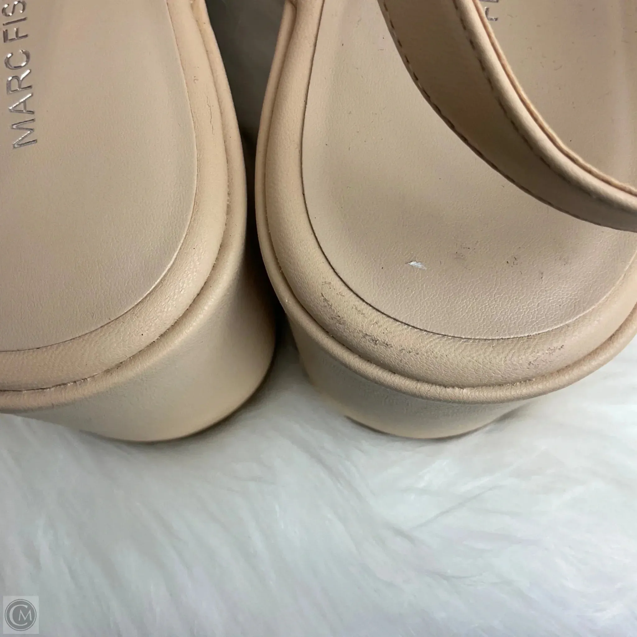 Sandals Heels Platform By Marc Fisher In Cream, Size: 11