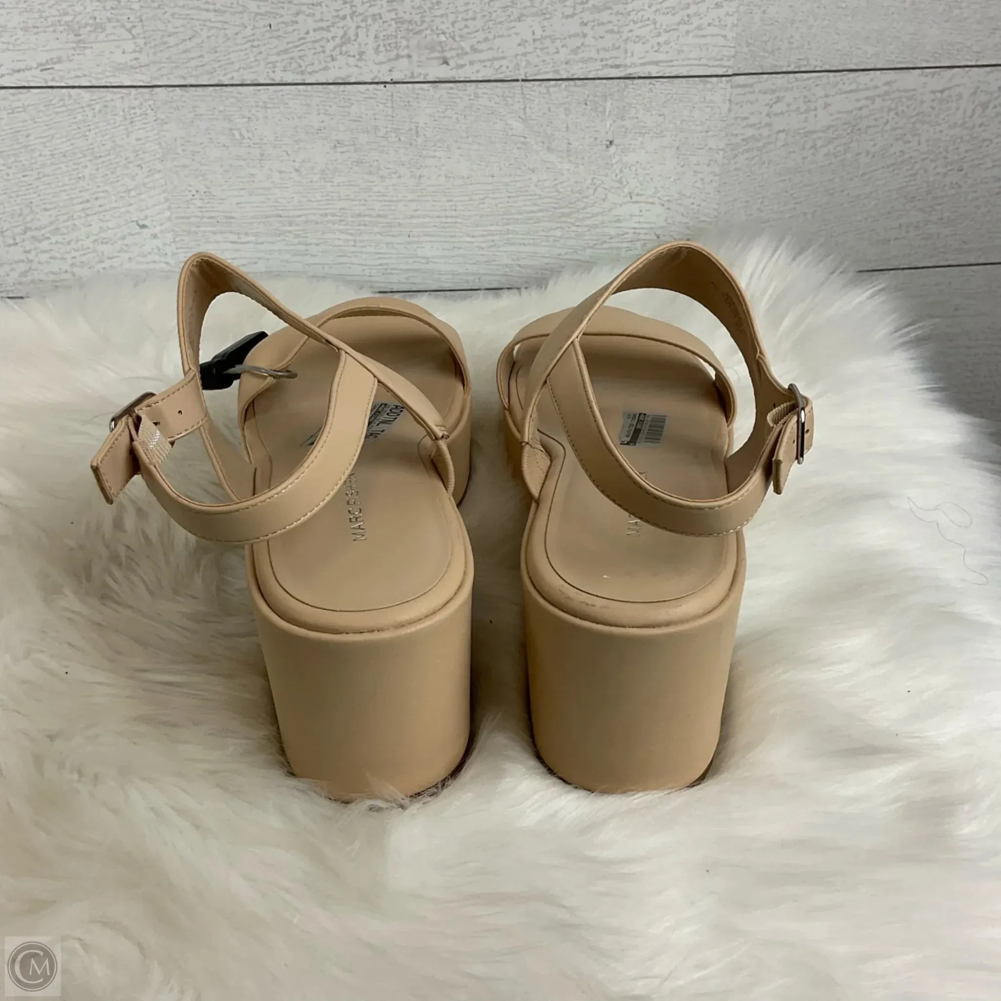 Sandals Heels Platform By Marc Fisher In Cream, Size: 11