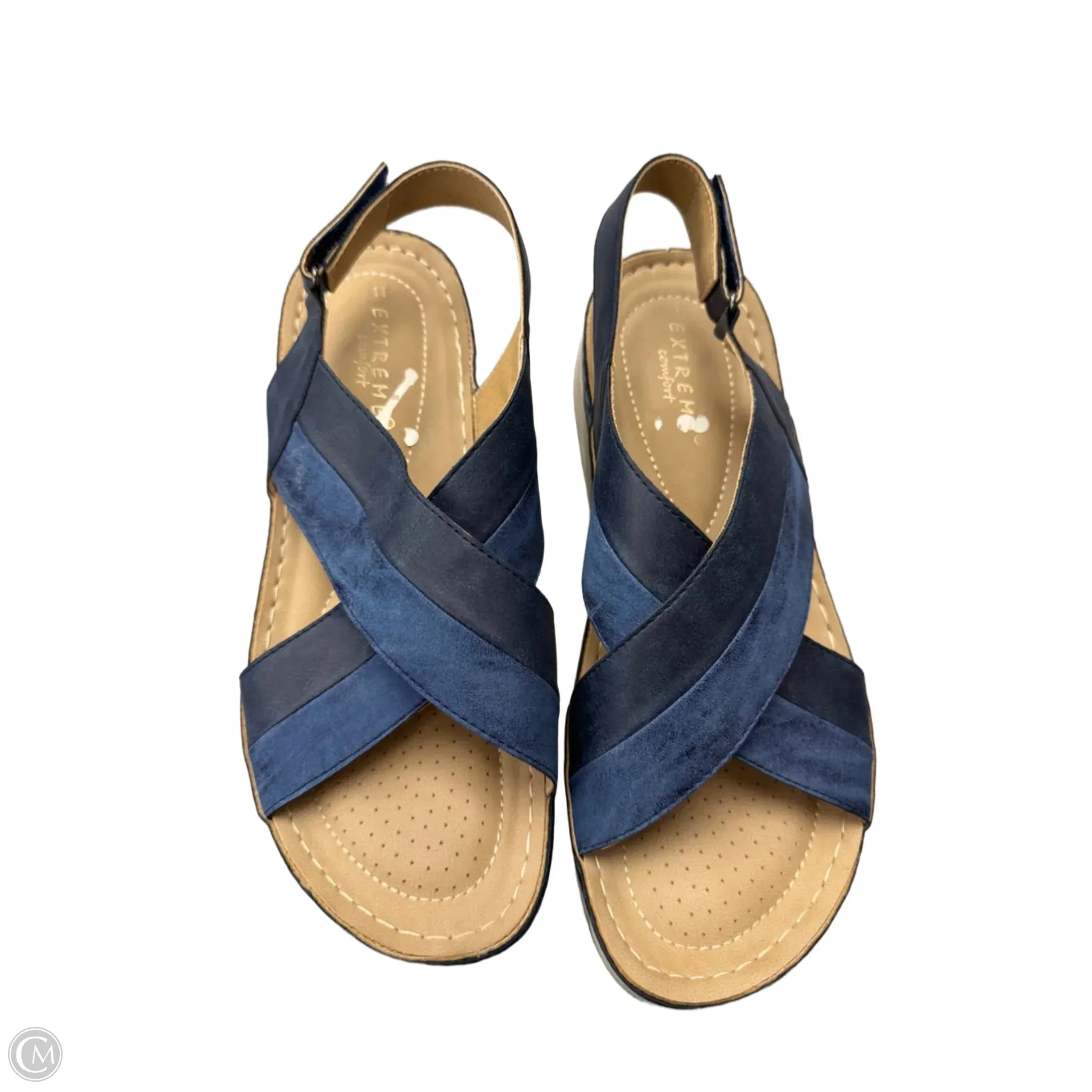 Sandals Heels Wedge By Clothes Mentor In Blue, Size: 11