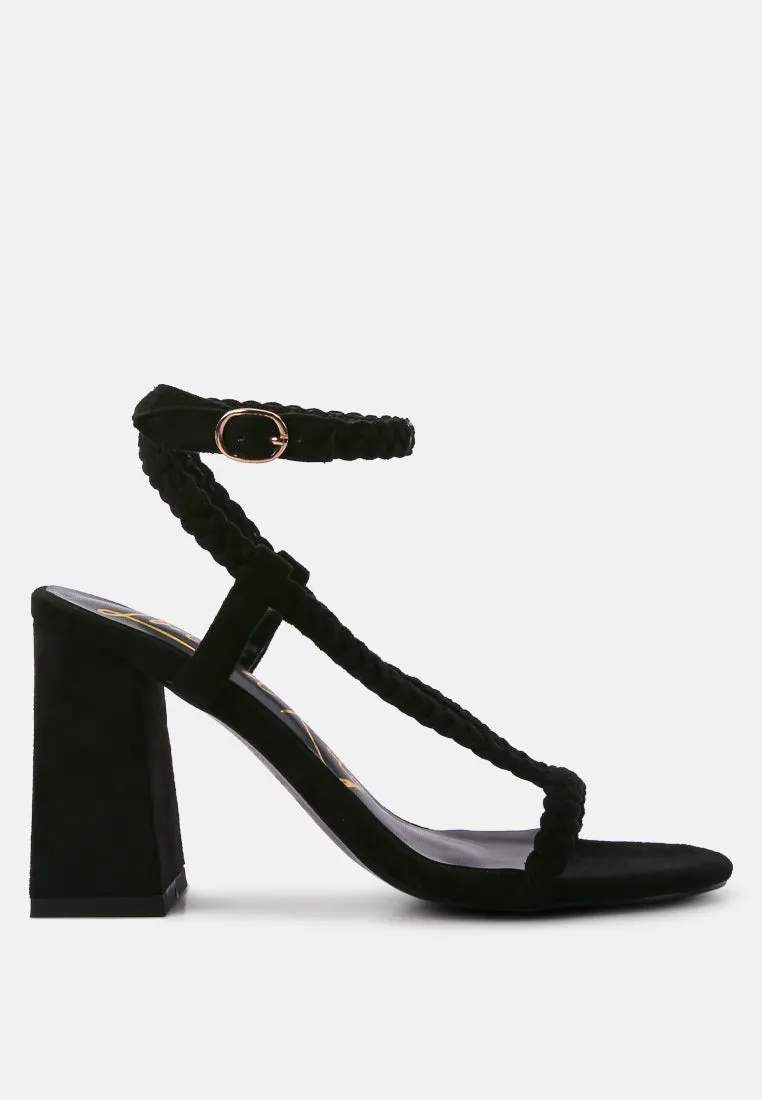 smoosh braided block heel sandals