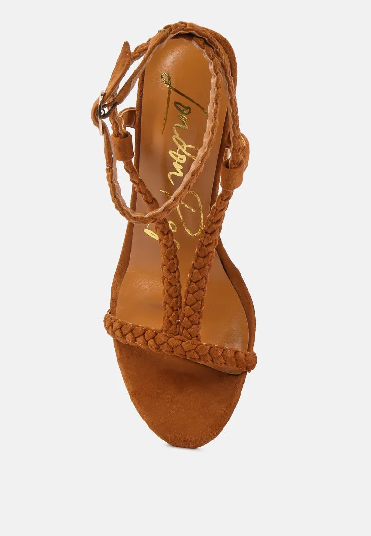 smoosh braided block heel sandals
