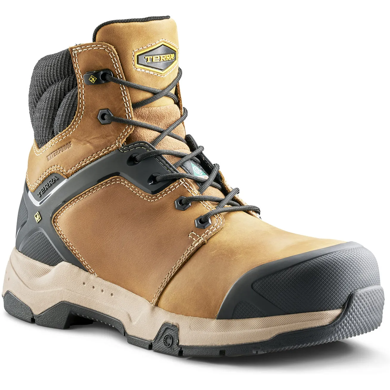 Terra Men's Carbine 6" Composite Toe Waterproof Safety  Work Boot -Wheat- 8395WT