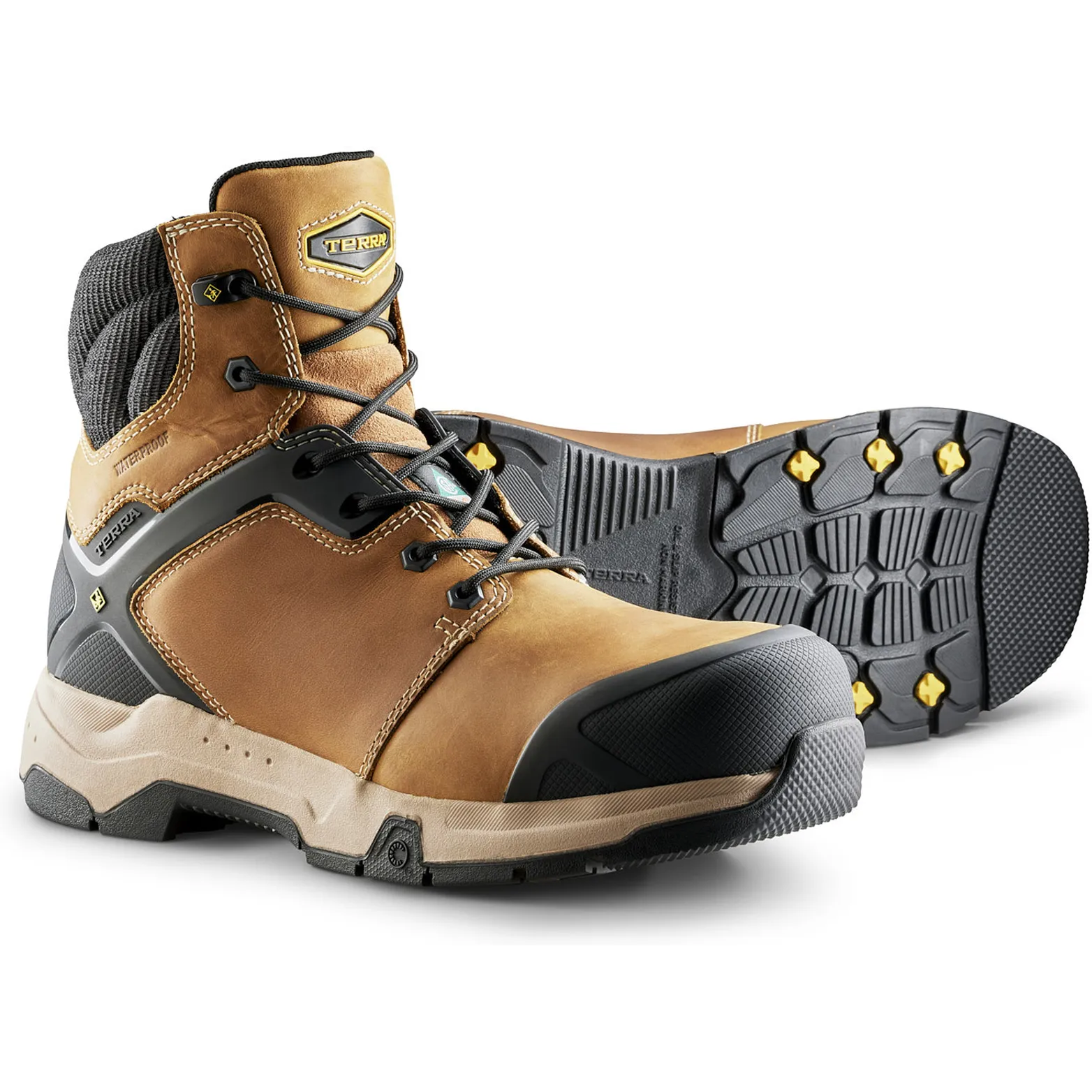 Terra Men's Carbine 6" Composite Toe Waterproof Safety  Work Boot -Wheat- 8395WT