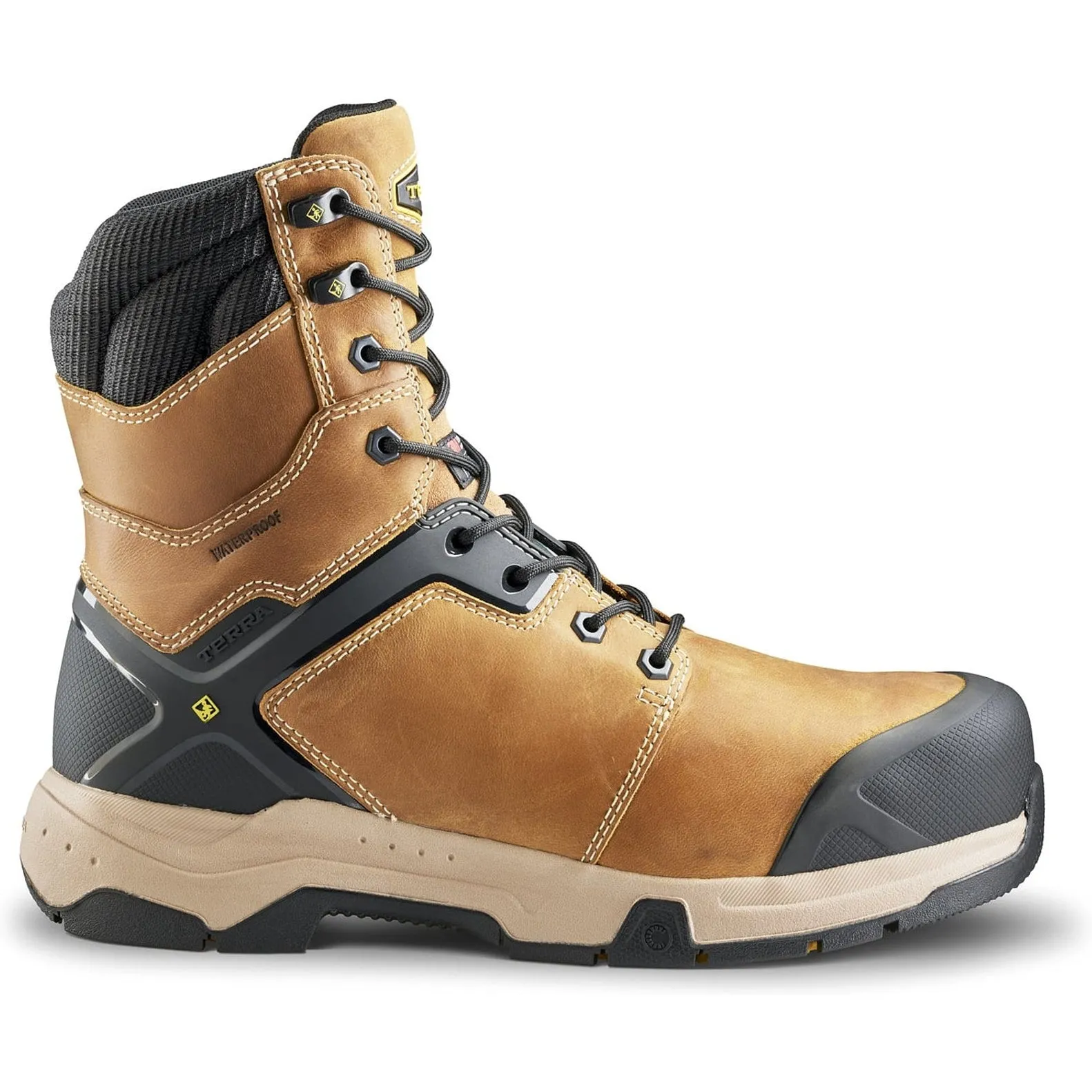 Terra Men's Carbine 8" Composite Toe Waterproof Safety  Work Boot -Wheat- 4TCRWT