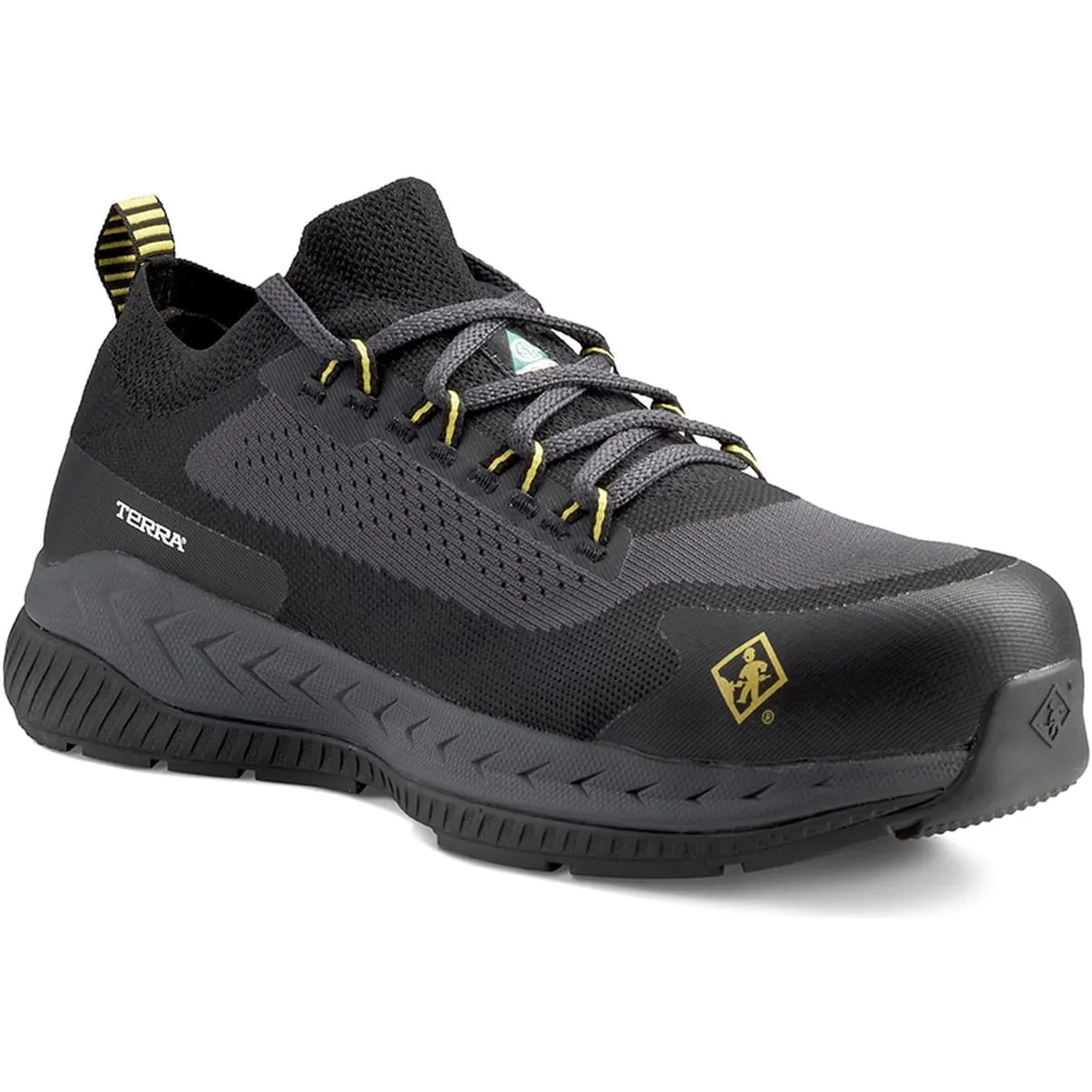 Terra Men's Eclipse Composite Toe Slip Resistant Athletic Work Shoe -Black- 4T8NBY