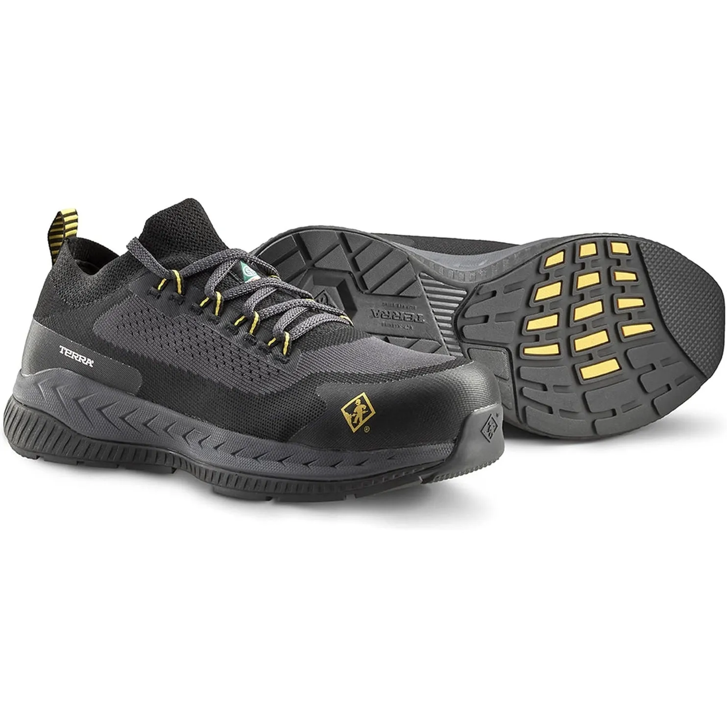 Terra Men's Eclipse Composite Toe Slip Resistant Athletic Work Shoe -Black- 4T8NBY