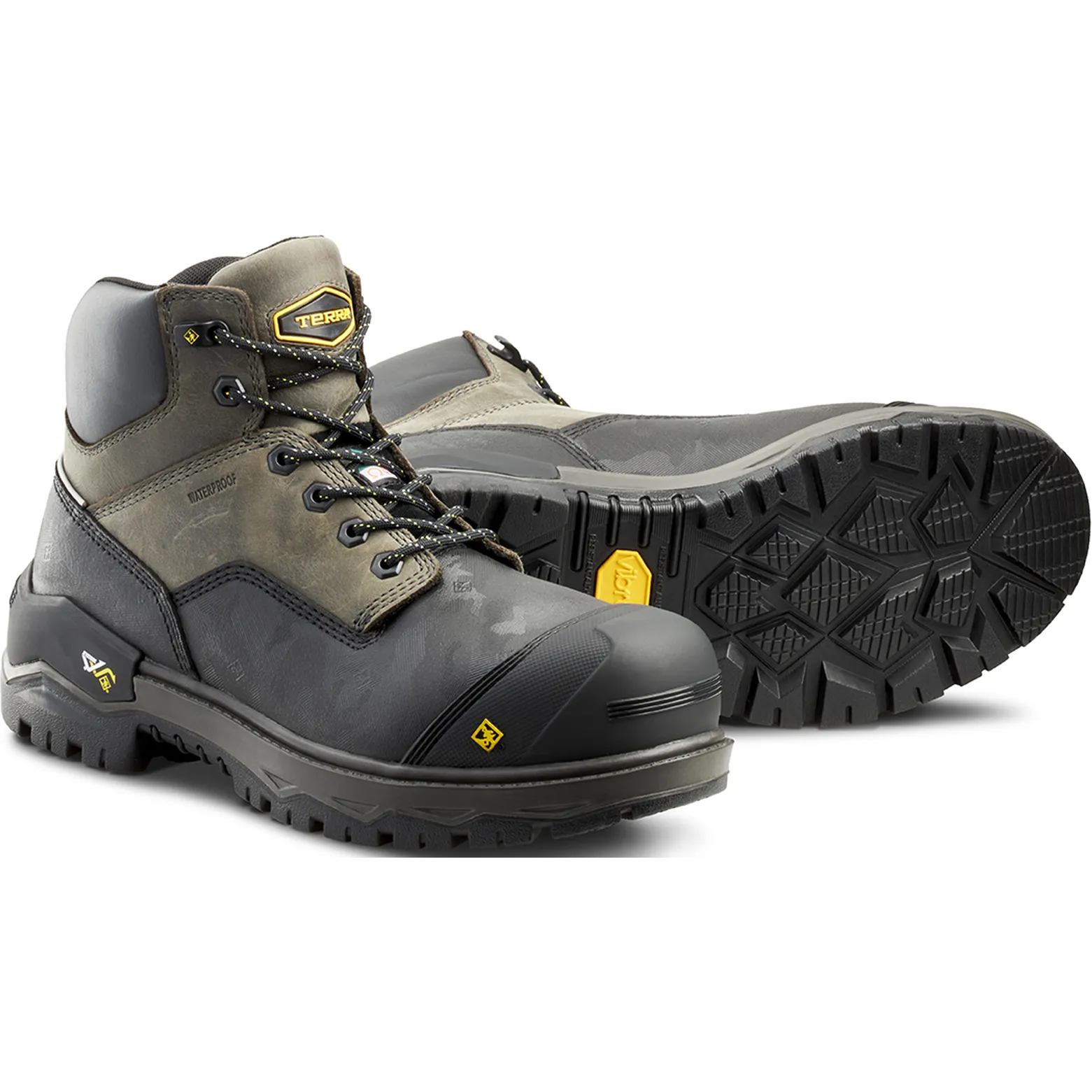 Terra Men's Gantry 6" Nano Composite Toe Waterproof Work Boot -Gray- 4T8VGY