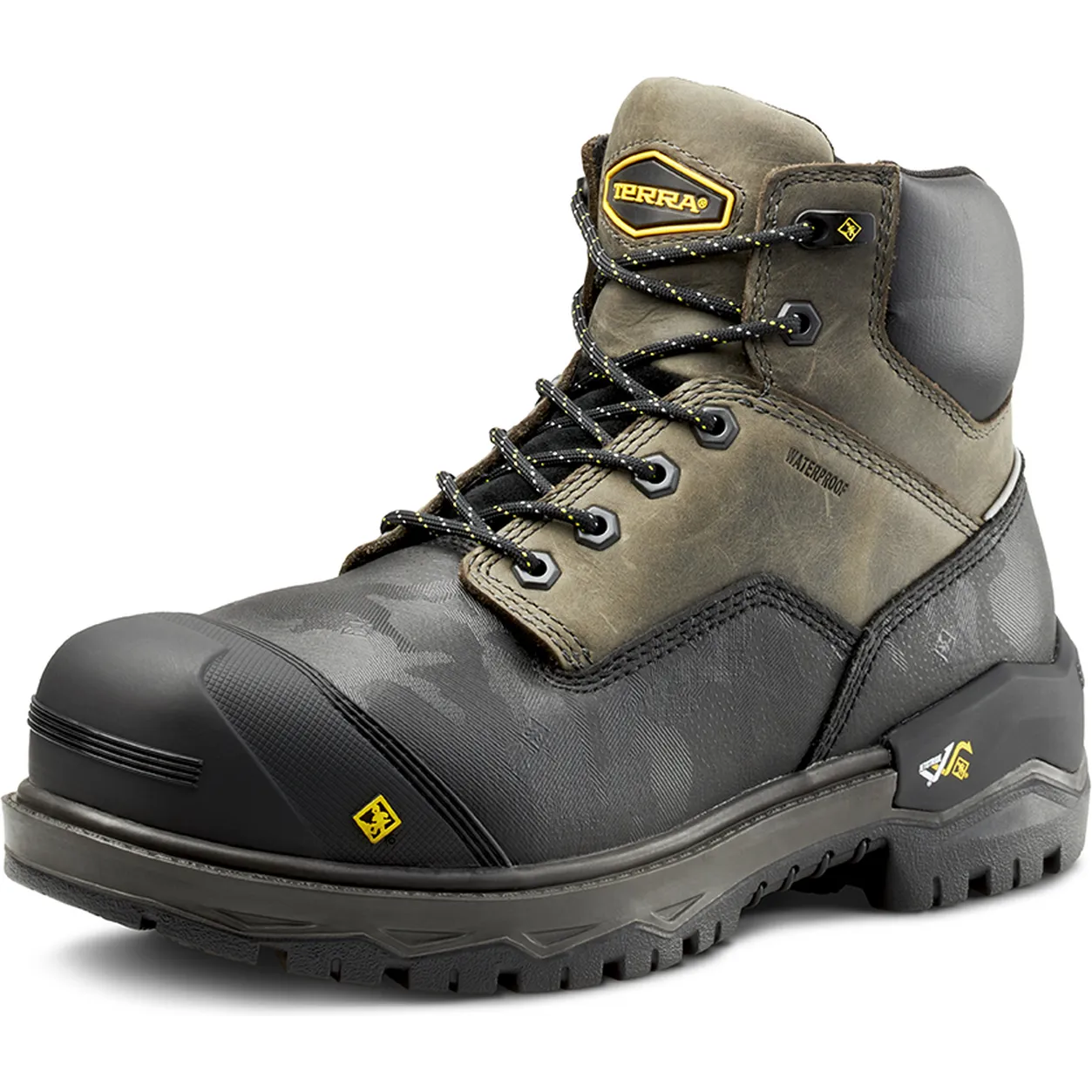 Terra Men's Gantry 6" Nano Composite Toe Waterproof Work Boot -Gray- 4T8VGY