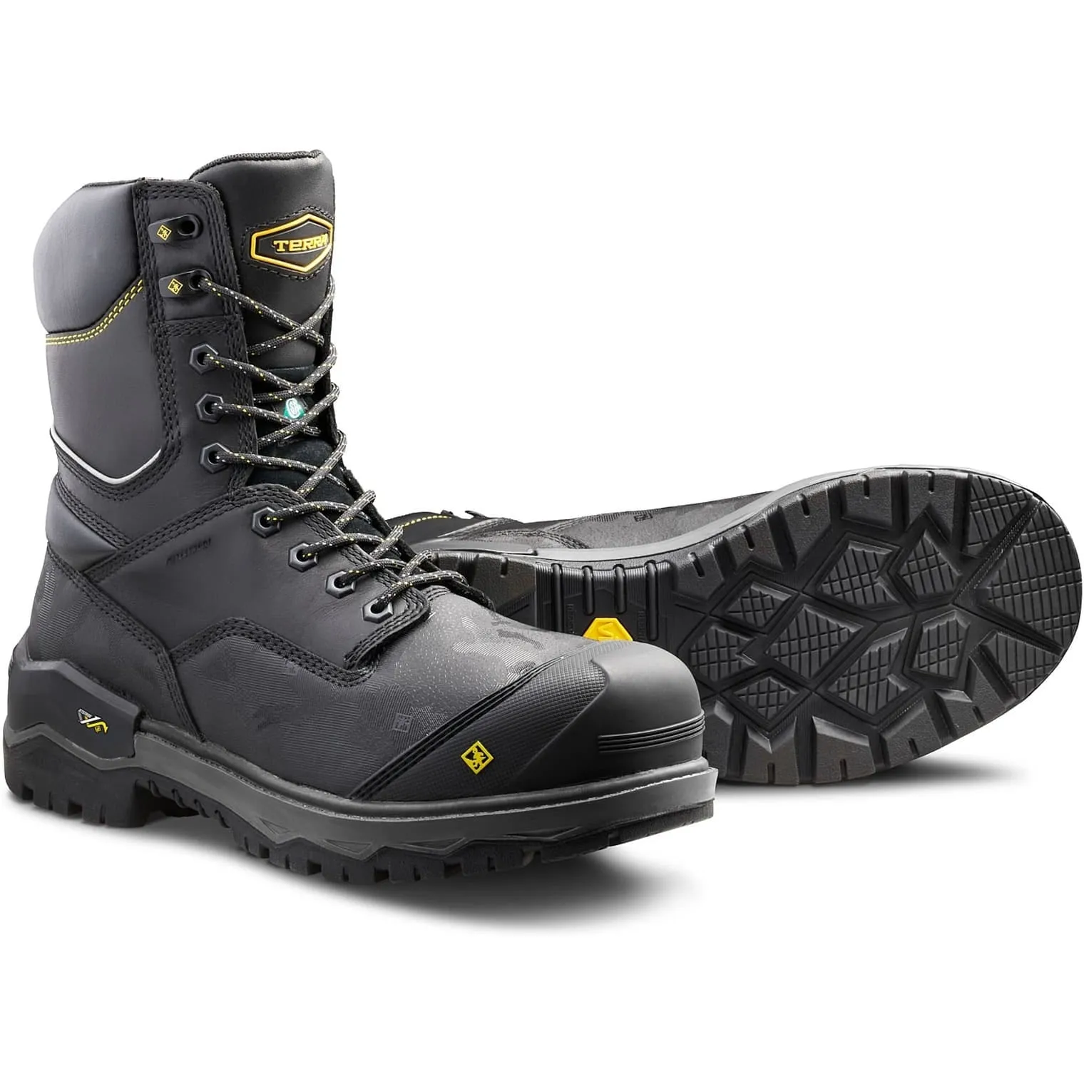 Terra Men's Gantry 8" Composite Toe Waterproof Safety Work Boot -Black- 4NRQBK