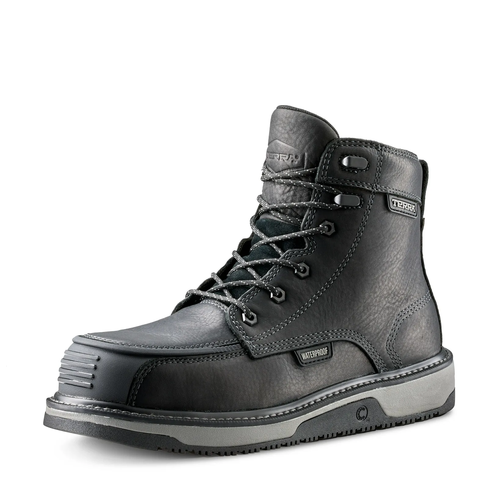 Terra Men's Ironstone 6" Composite Toe Waterproof Safety Work Boot- Black- 839GBK