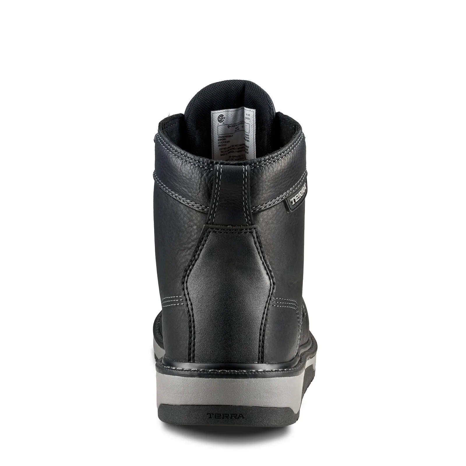 Terra Men's Ironstone 6" Composite Toe Waterproof Safety Work Boot- Black- 839GBK