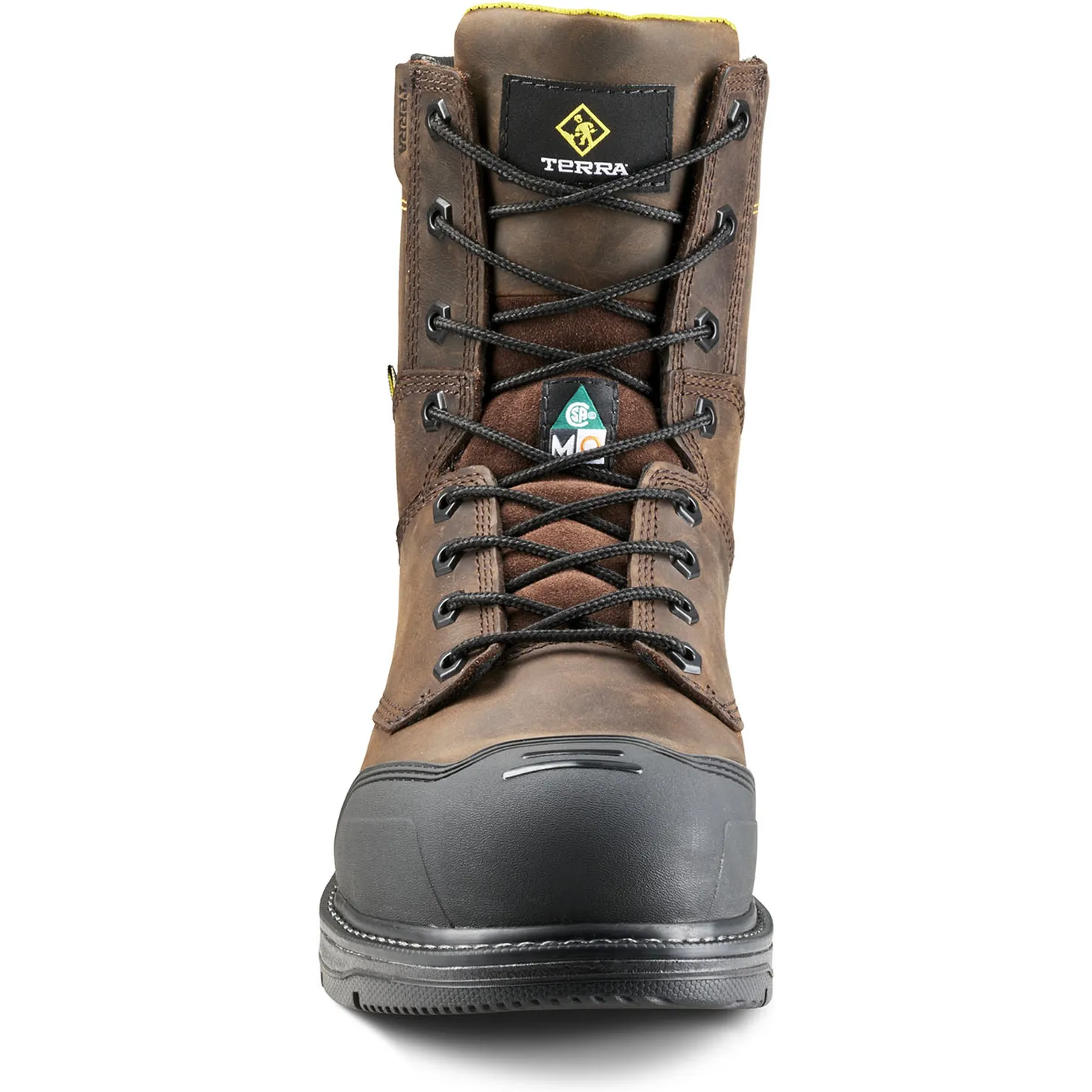 Terra Men's Patton 8" Alloy Toe Waterproof Met Guard Work Boot- Brown- 839KDB