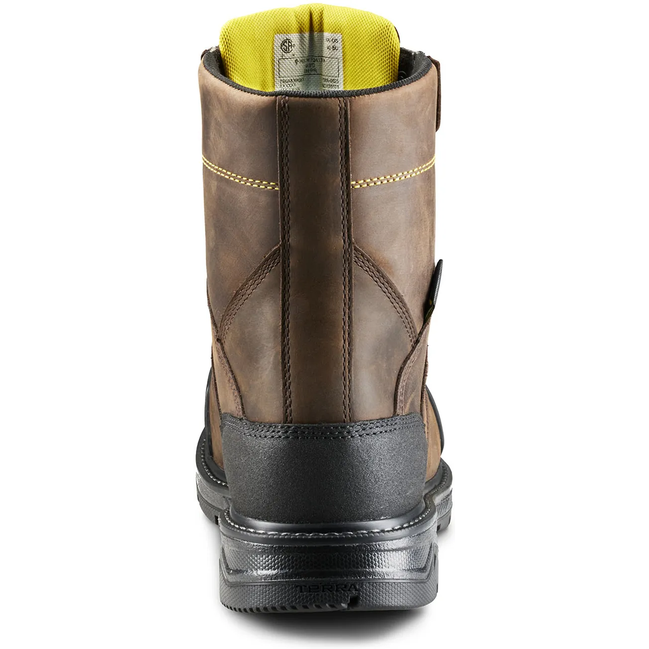 Terra Men's Patton 8" Alloy Toe Waterproof Met Guard Work Boot- Brown- 839KDB