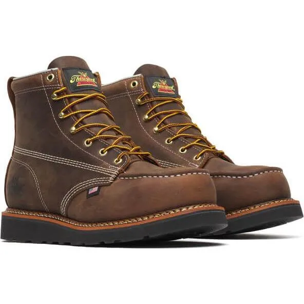 Thorogood Men's American Heritage 6" Steel Toe Wedge Work Boot - Brown - 804-4135