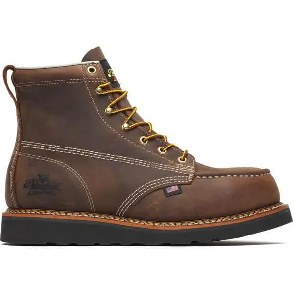 Thorogood Men's American Heritage 6" Steel Toe Wedge Work Boot - Brown - 804-4135