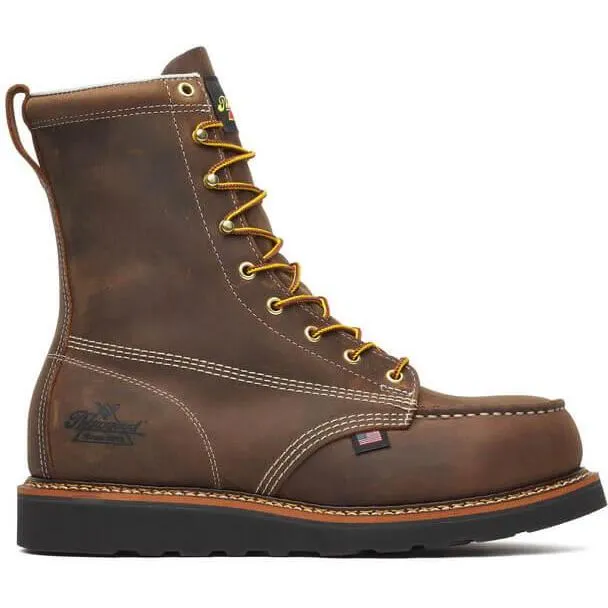 Thorogood Men's American Heritage 8" Steel Toe Wedge Work Boot - Brown - 804-4235