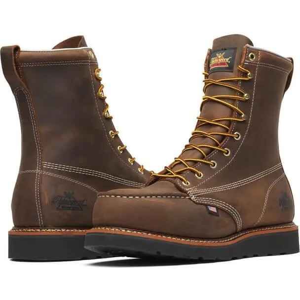 Thorogood Men's American Heritage 8" Steel Toe Wedge Work Boot - Brown - 804-4235