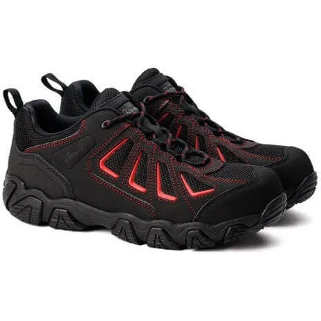 Thorogood Men's Crosstrex Series Oxford Composite Toe Hiker Work Shoe -Black/Red- 804-6001